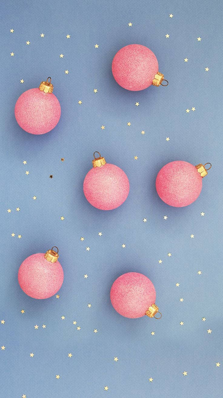 740x1310 Download Cute Christmas iPhone Pink Balls Wallpaper, Phone