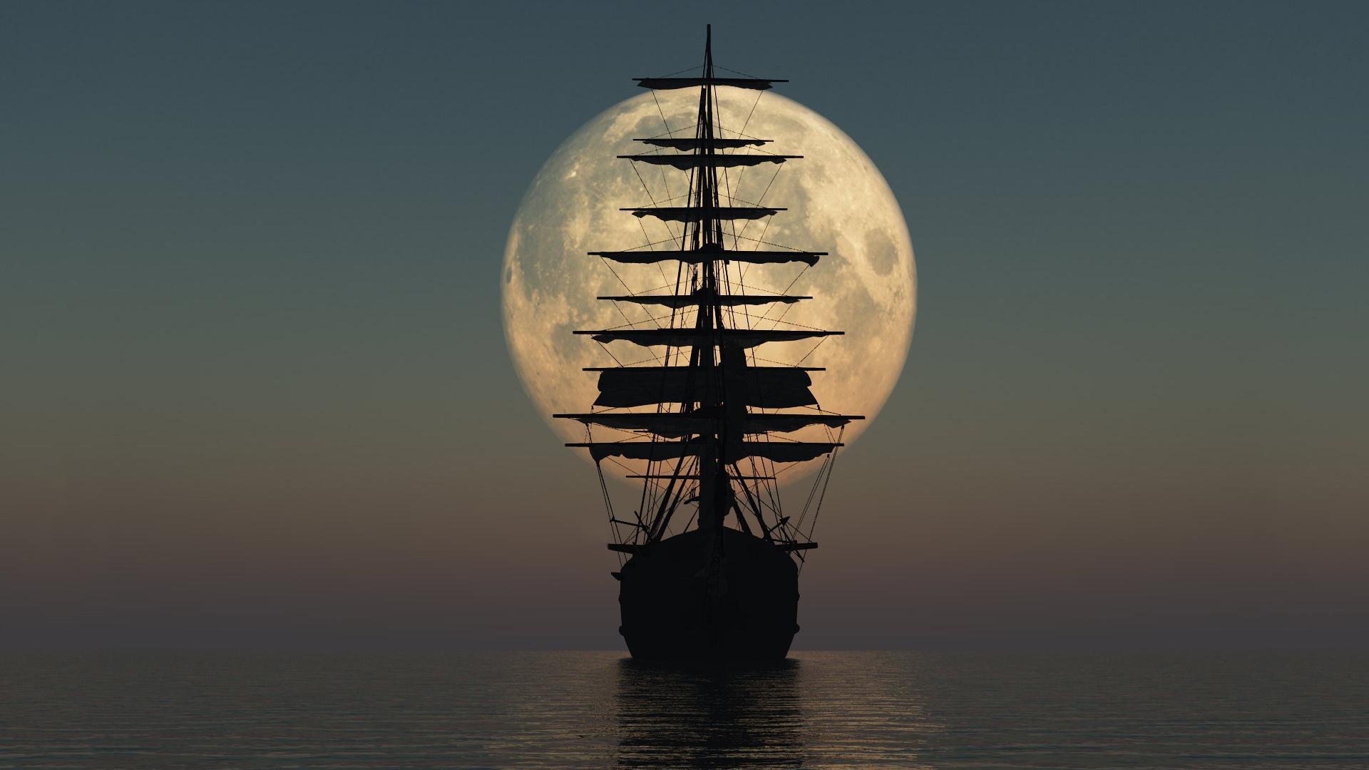 1920x1080 Pirate Ship Silhouette HD Wallpaper FullHDWpp HD, Desktop