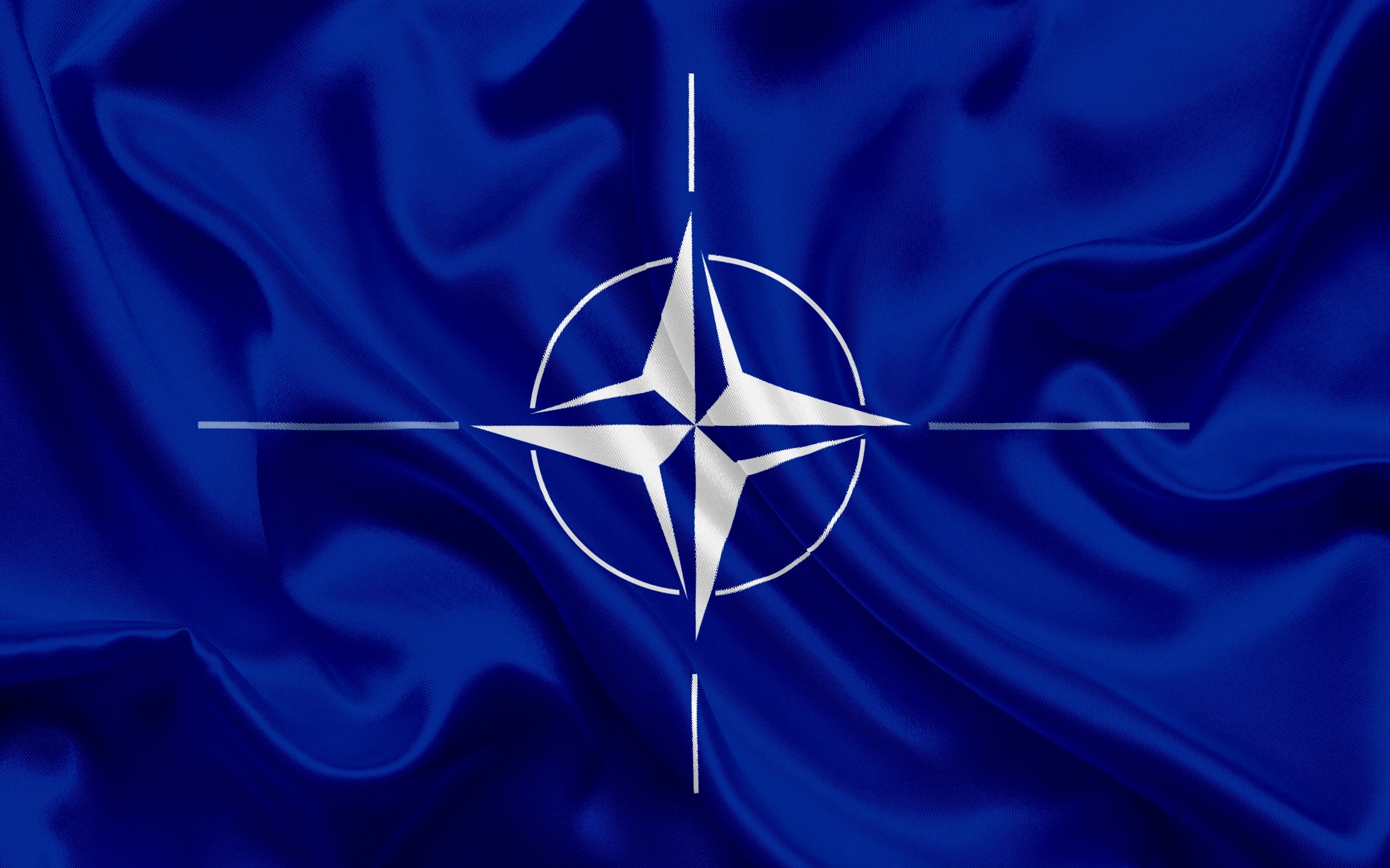 2560x1600 Download wallpaper flag of NATO, blue silk flag, NATO symbols, international organization, North Atlantic Treaty Organization, NATO for desktop with resolution. High Quality HD picture wallpaper, Desktop