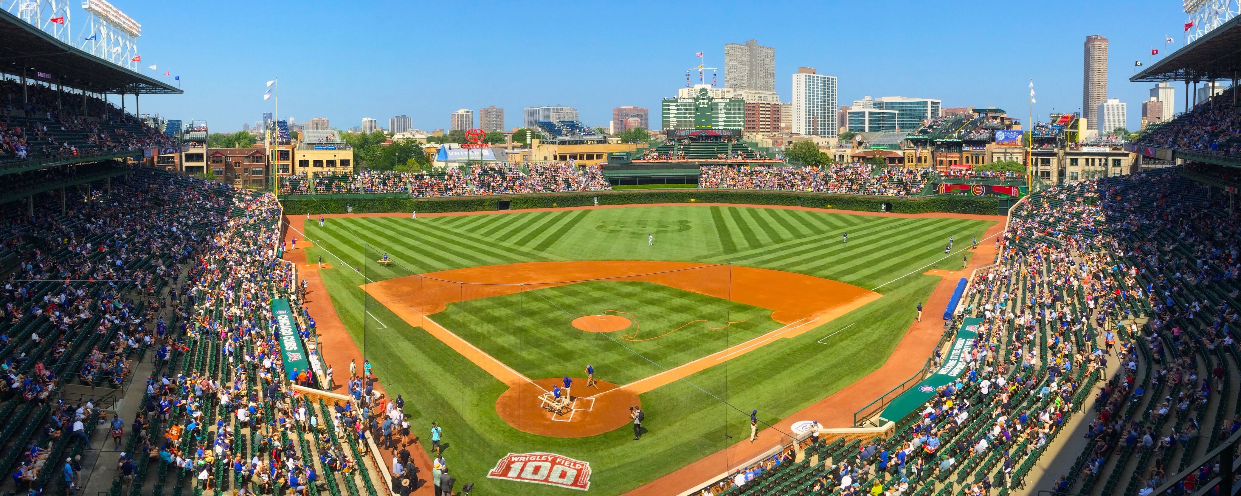 4170x1670 Unique Wrigley Field Wallpaper Free HD Picture Download, Dual Screen