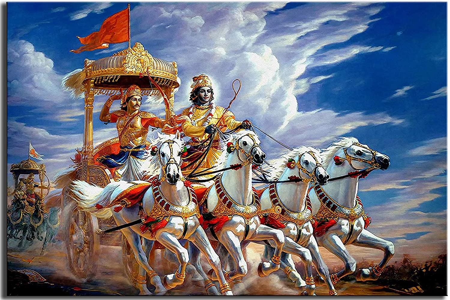 1500x1000 wallpics™ Lord Krishna Arjun on Chariot. Sarathi. Mahabharat, Desktop