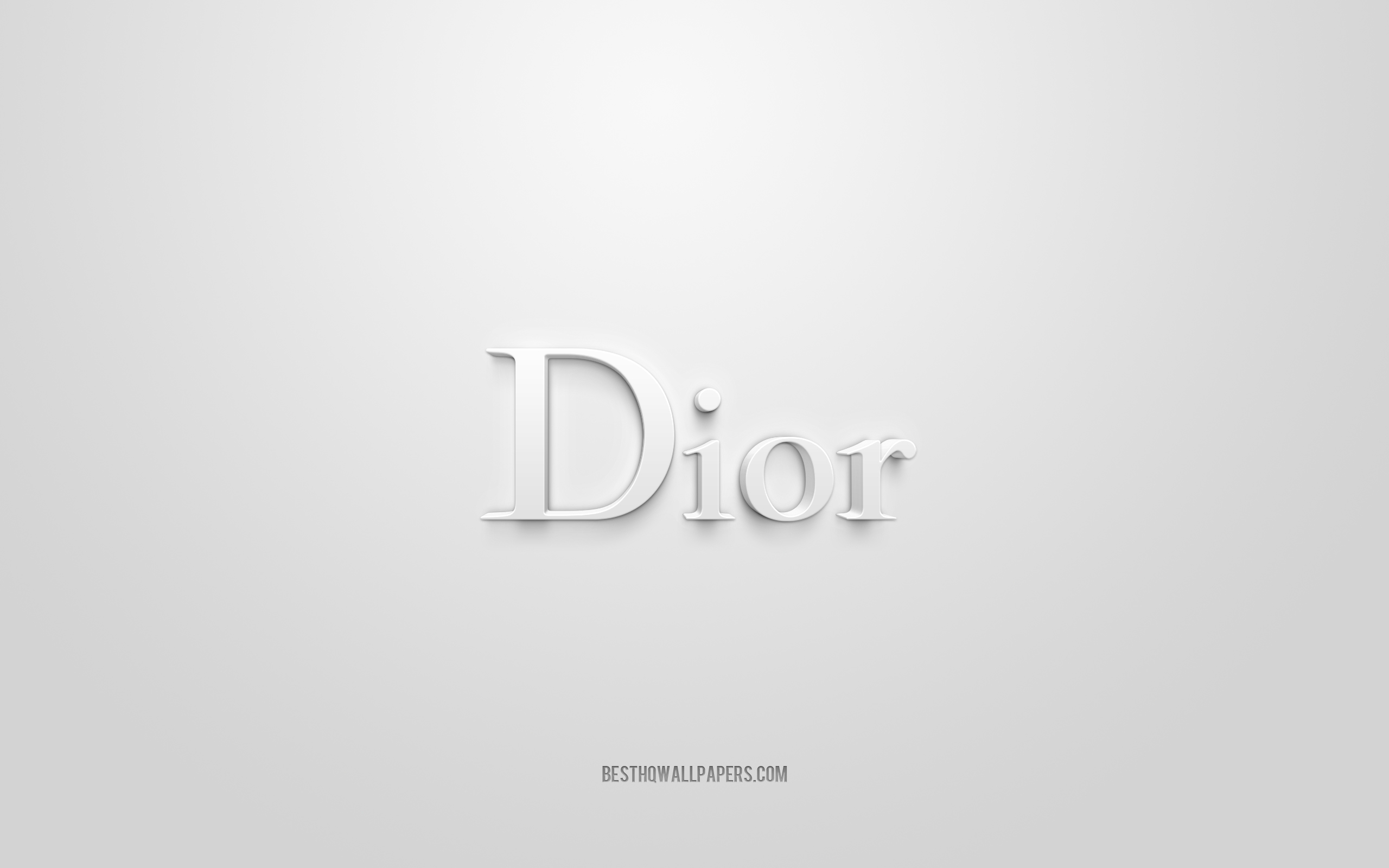 2560x1600 Download wallpaper Dior logo, white background, Dior 3D logo, 3D art, Dior, brands logo, white 3D Dior logo for desktop with resolution. High Quality HD picture wallpaper, Desktop