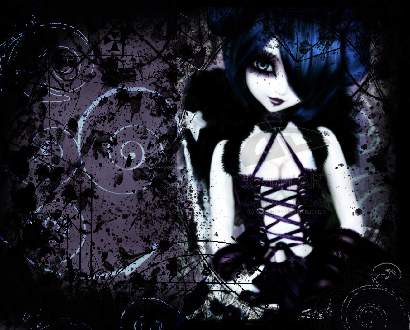 1320x1060 Anime Photo: gothic anime. Gothic anime, Goth wallpaper, Emo wallpaper, Desktop