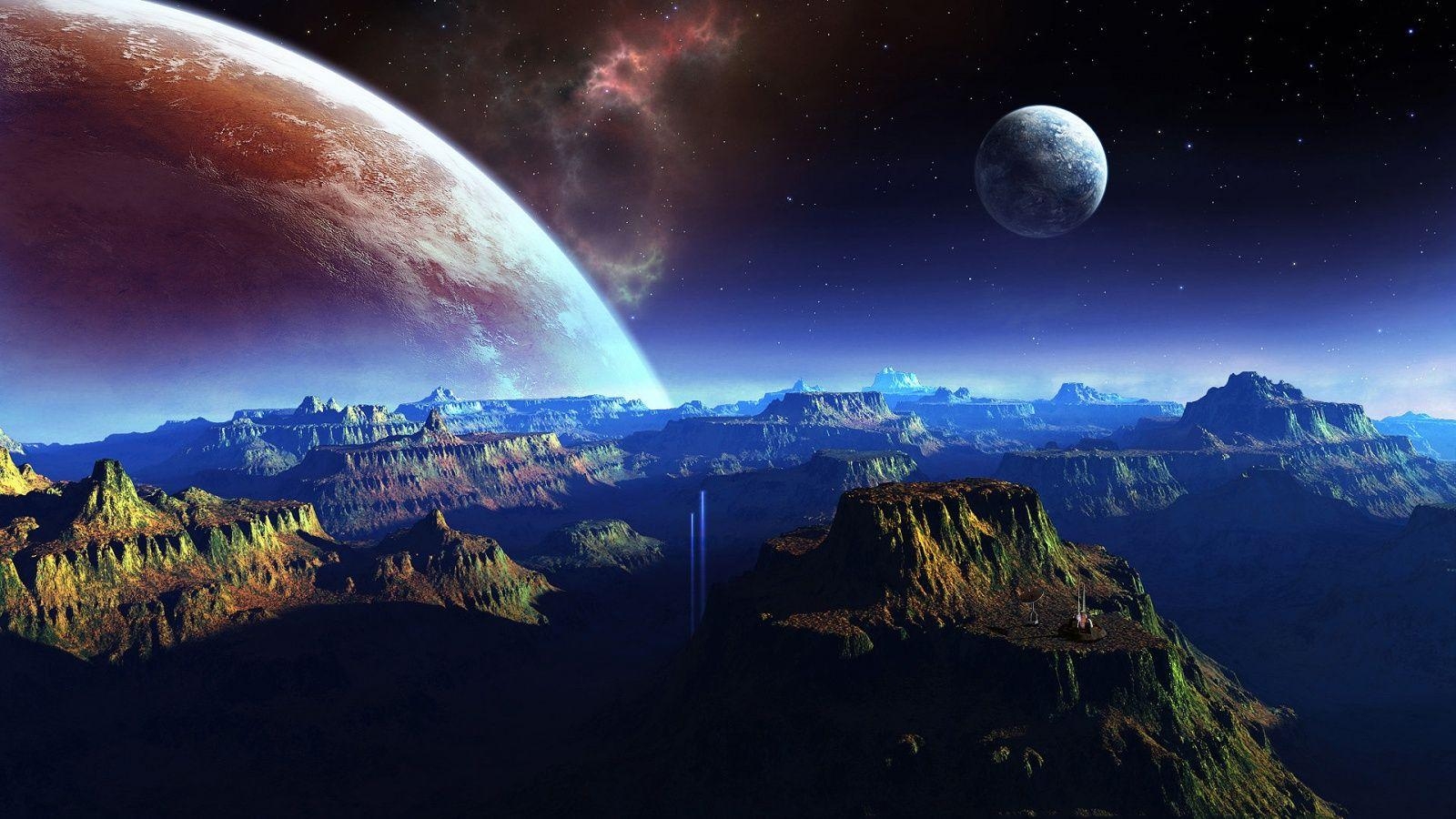 1600x900 Fantasy Planet Space Art Wallpaper, Desktop