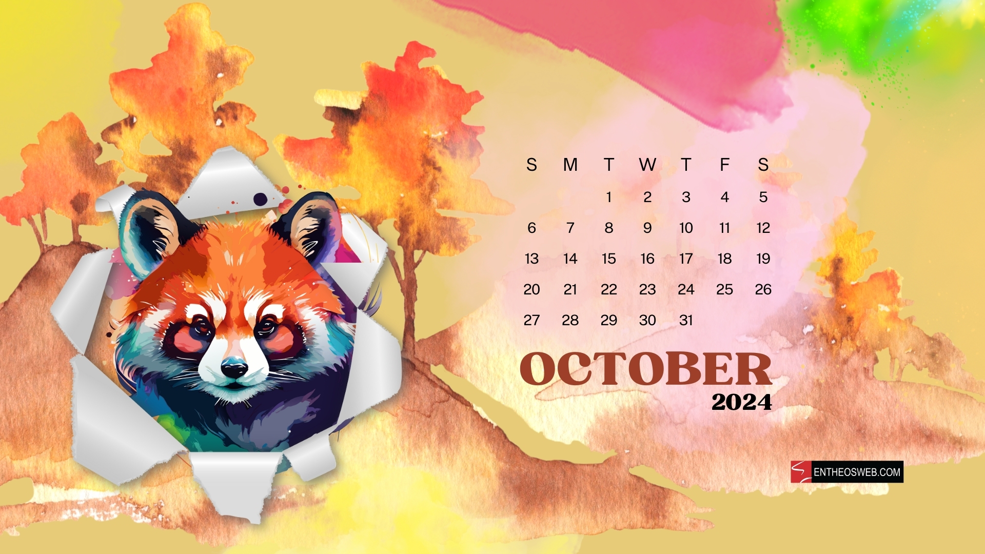 1920x1080 October 2024 Calendar Desktop Wallpaper, Desktop