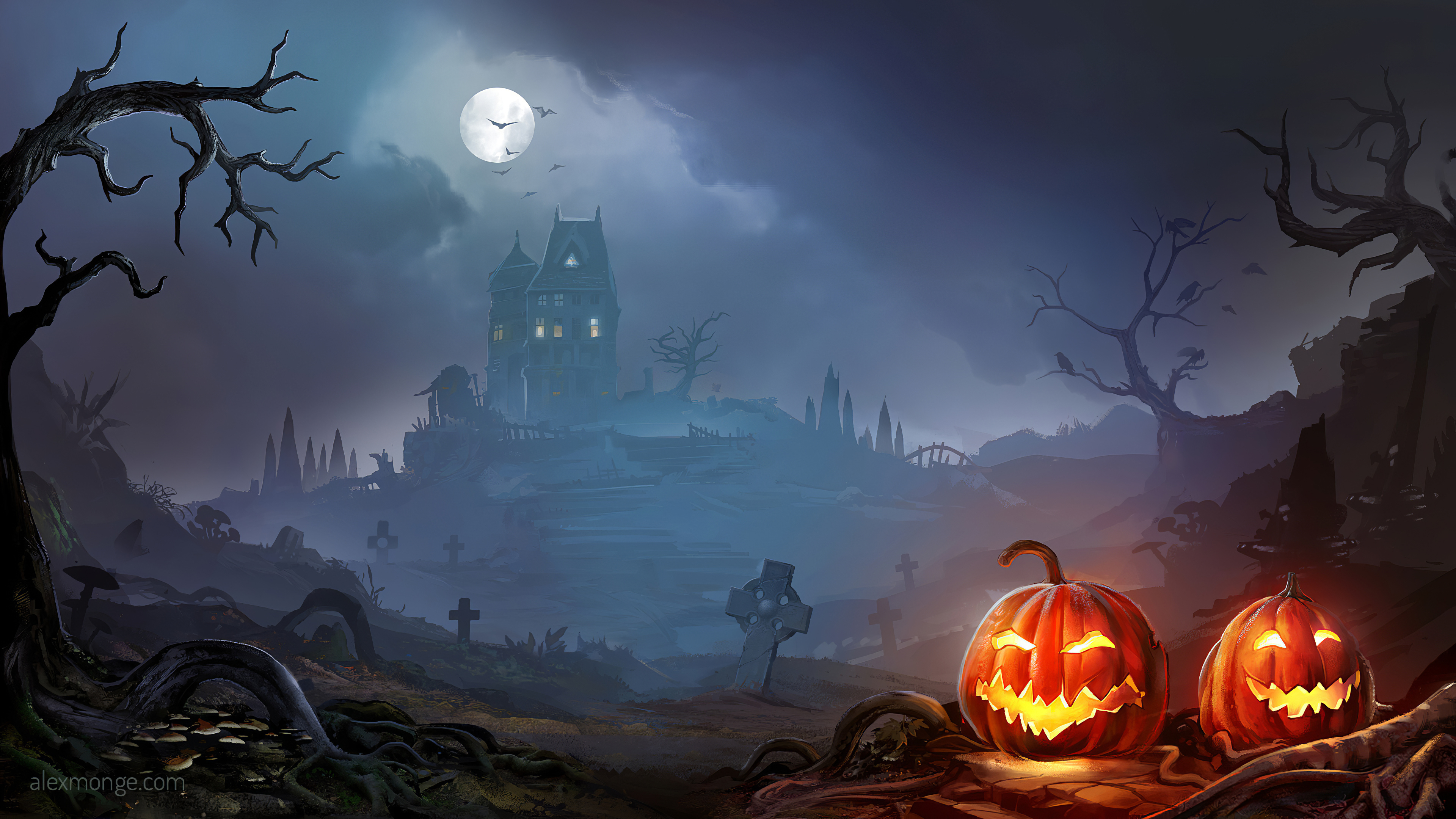 3840x2160 Horror Pumpkins Halloween 4k Chromebook Pixel HD 4k Wallpaper, Image, Background, Photo and Picture, Desktop