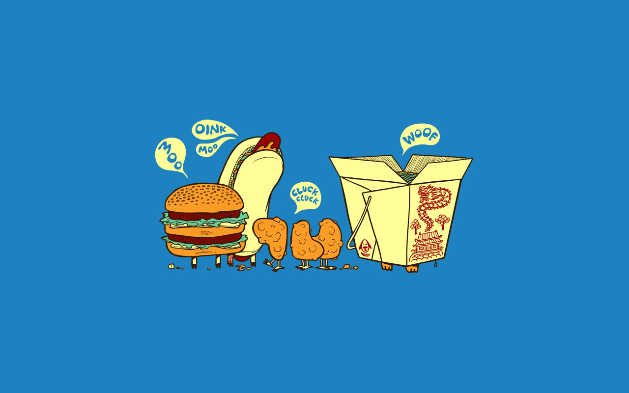 1280x800 Animals Chicken Nuggets Chinese Food Funny Hamburgers Hotdogs, Desktop