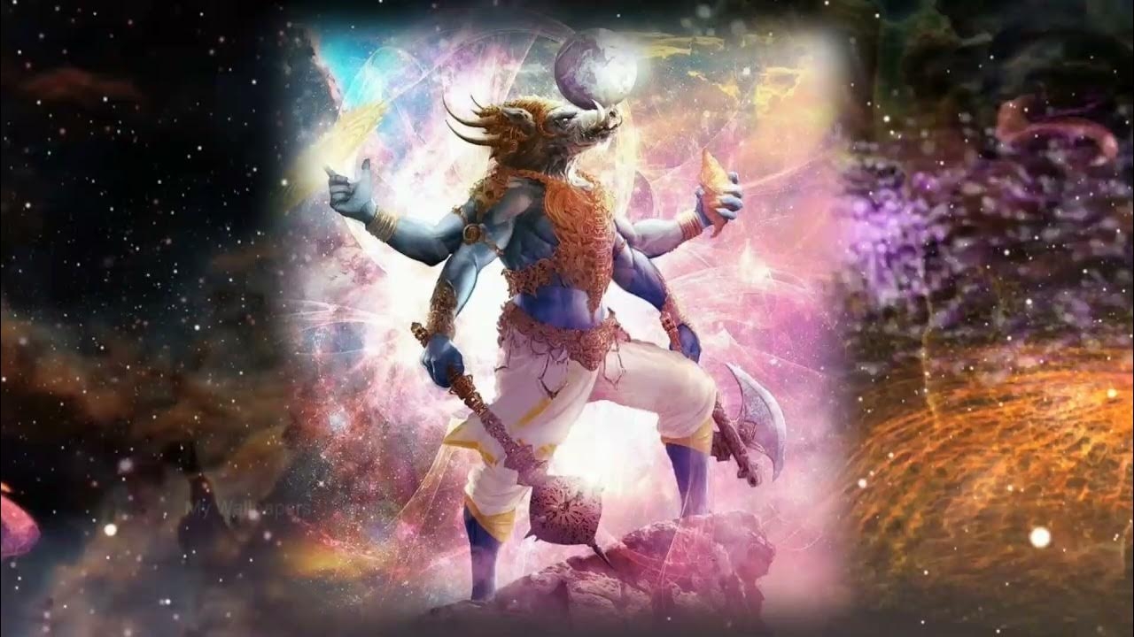 1280x720 Lord Vishnu Varaha Avatar lifting, Desktop