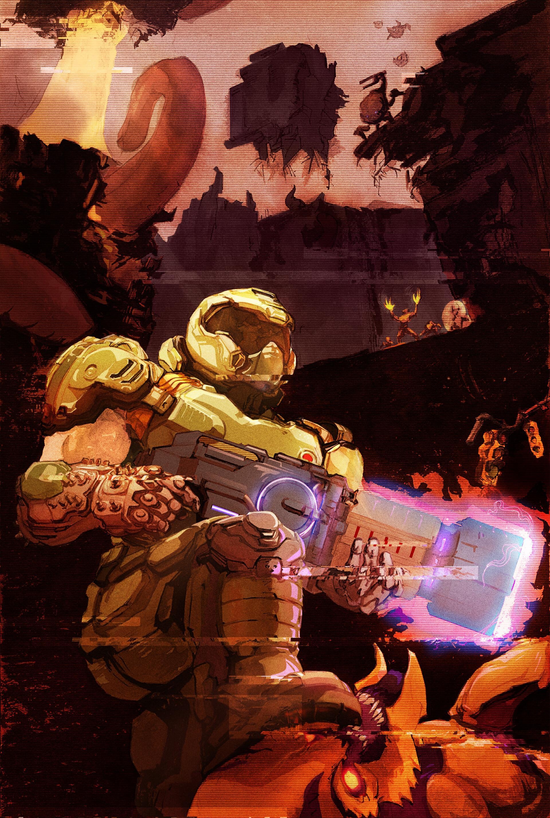 1920x2860 Doom Guy Doom Eternal Artwork, Phone