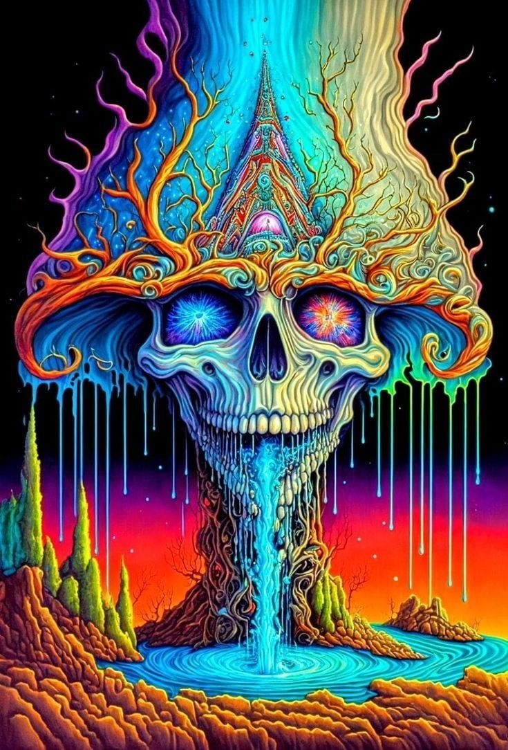 740x1090 Biomech tattoo. Colorful skull art, Phone