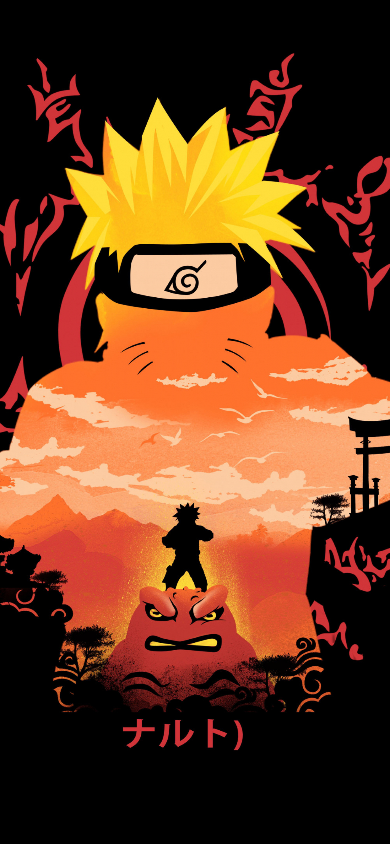 1250x2690 Naruto Wallpaper 4K, Digital Art, Black background, Phone