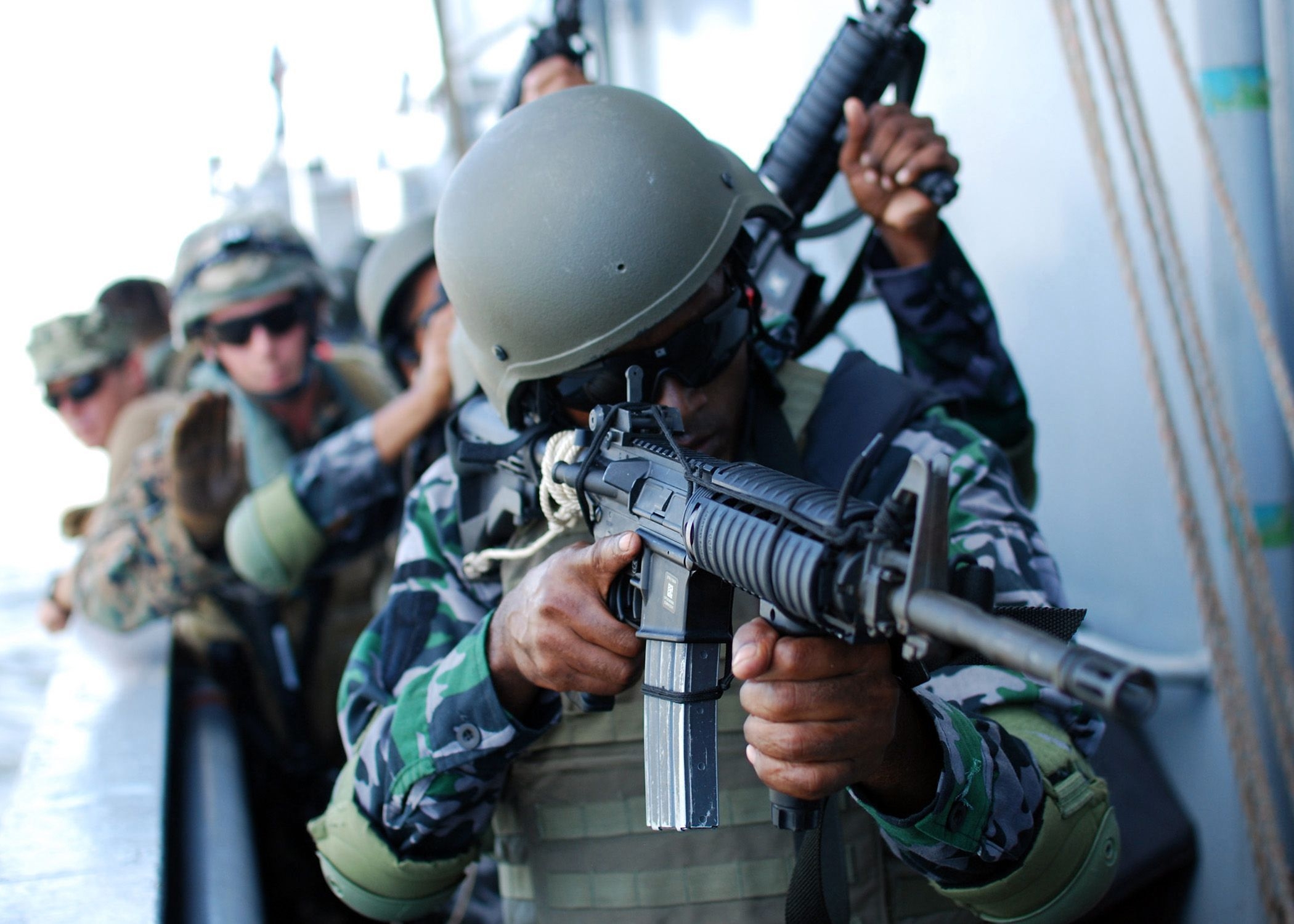 2100x1500 Bangladesh Navy Sailors from SWADS sweep the deck during a non, Desktop