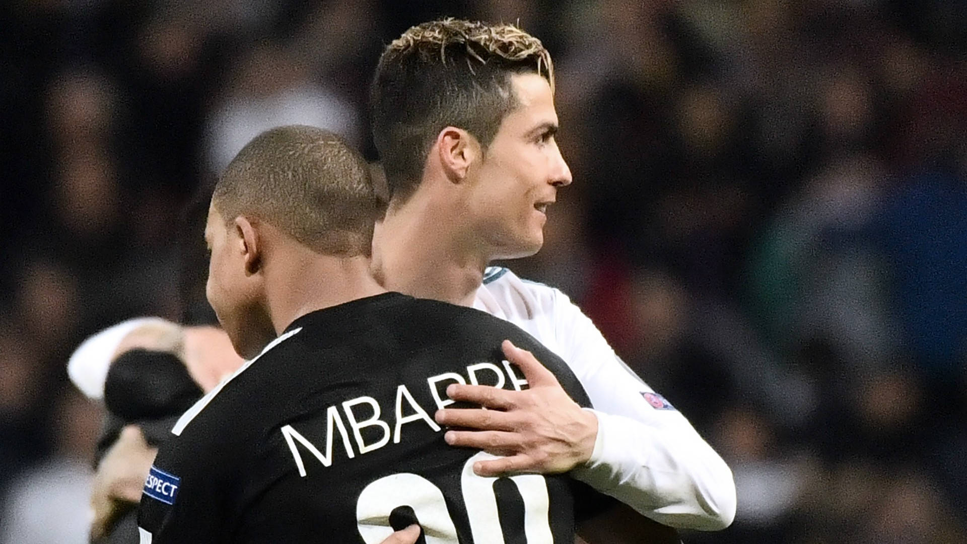 1920x1080 Download Kylian Mbappe Hugging Cristiano Ronaldo Wallpaper, Desktop