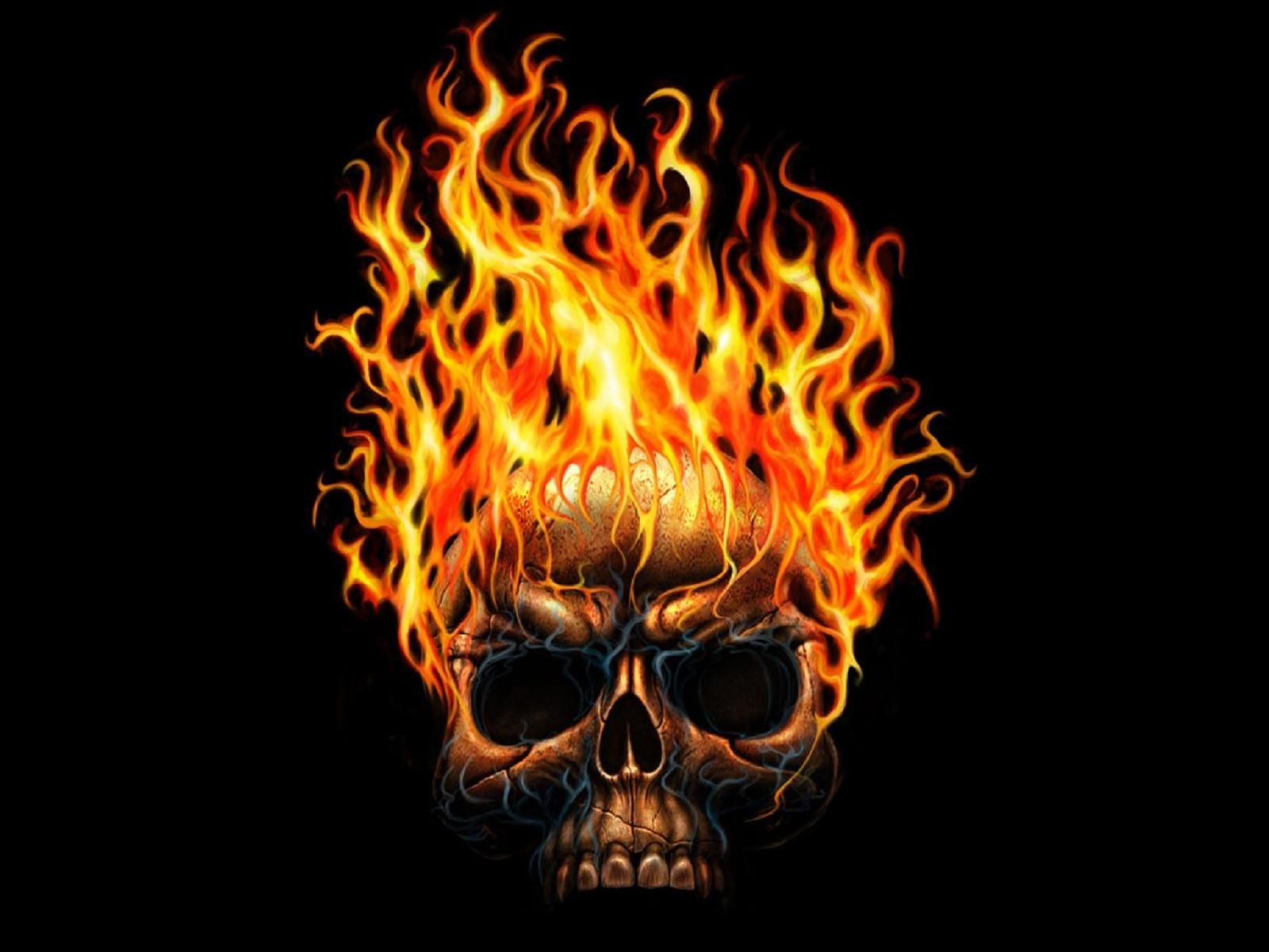 1600x1200 Fire Wallpaper Skull Wallpaper Of Skull HD Wallpaper, Desktop