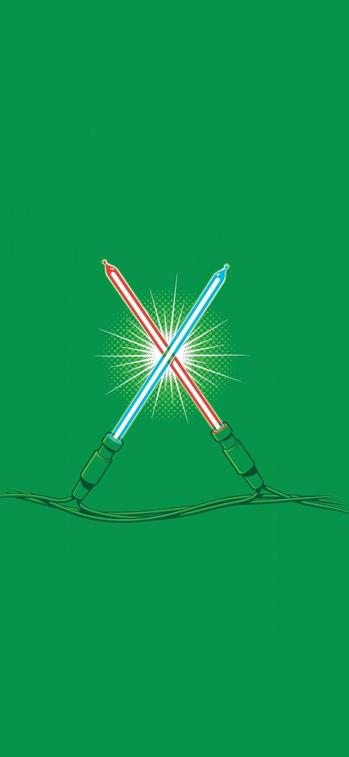 1130x2440 iPhone X wallpaper. christmas lights illust minimal starwars art, Phone