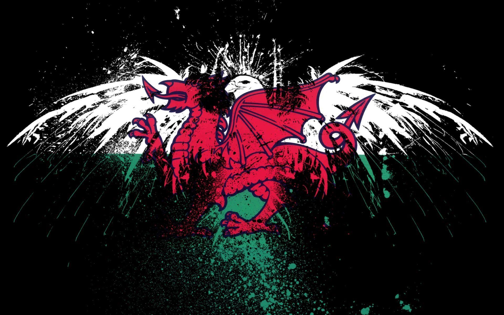 1920x1200 Flags Eagle Welsh Graffiti American, Desktop