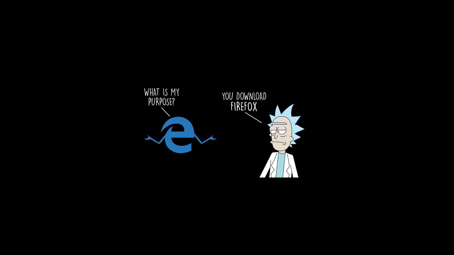 1920x1080 Internet Explorer logo and Rick & Morty Rick illustrations, Rick, Desktop