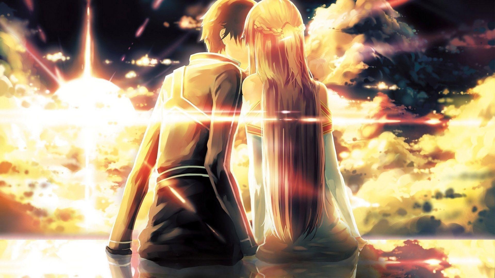 1920x1080 Anime Couple Kissing HD Wallpaper Wallpaper. art, Desktop