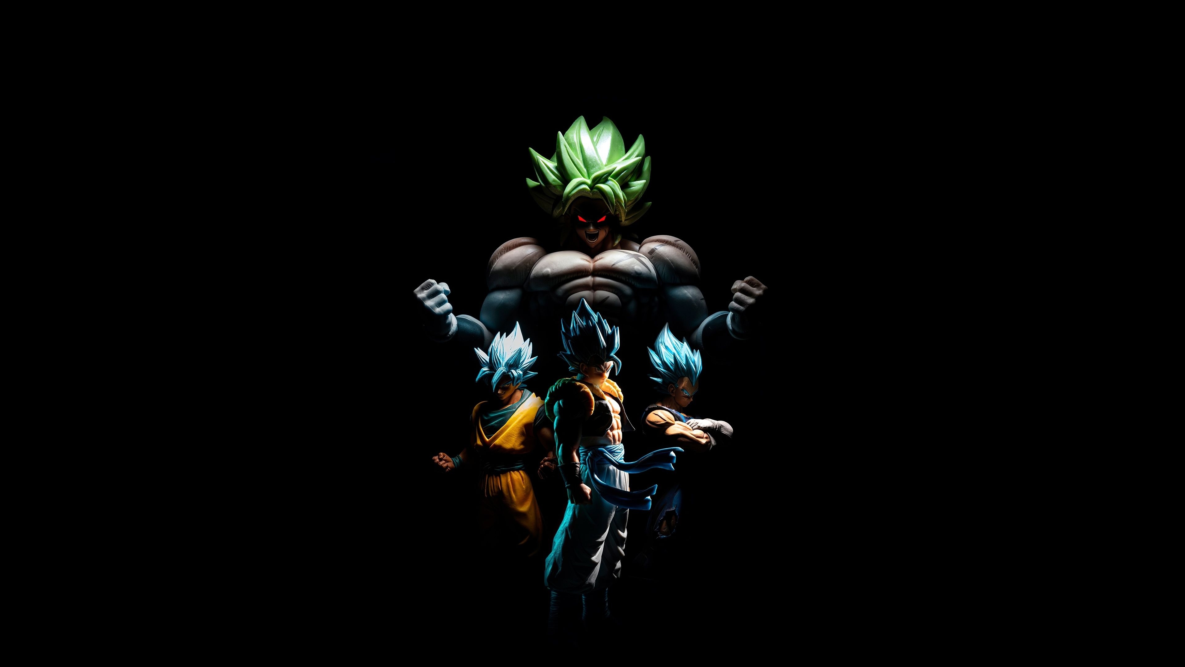 3840x2160 Download  wallpaper goku and broly, vegeta, gogeta, dark, 4k, uhd 16: widescreen,  HD image, background, 24844, Desktop