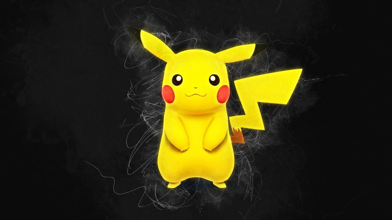 1600x900 Wallpaper Pikachu, Pokémon, 4K, Black Dark,. Wallpaper For IPhone, Android, Mobile And Desktop, Desktop