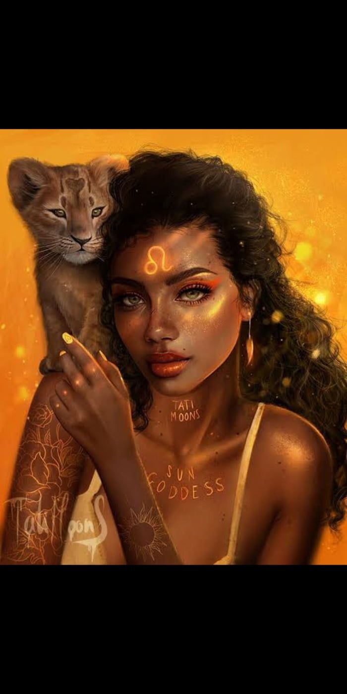 700x1400 Leo wallpaper. Zodiac leo art, Black love art, Black girl magic art, Phone