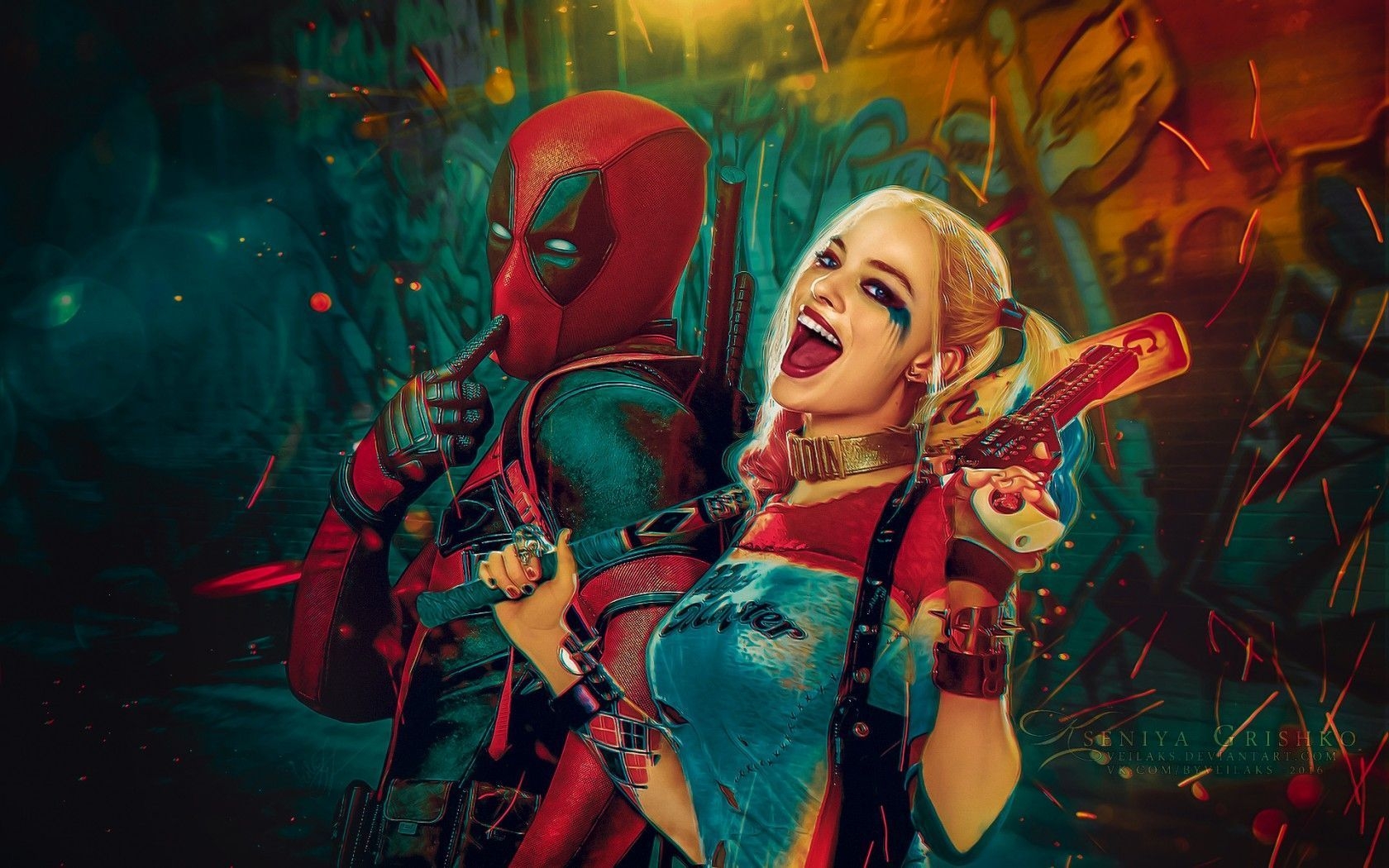 1680x1050 Deadpool and Harley Quinn 4K Wallpaper Free Deadpool, Desktop