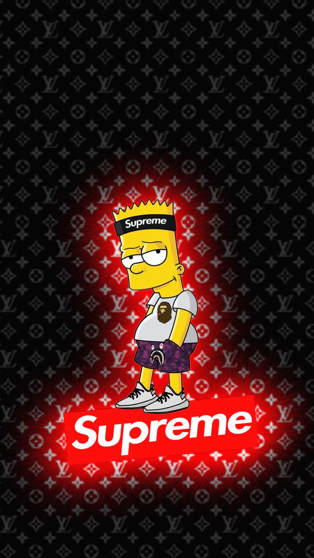 1090x1920 Download Supreme Drip Bart Simpson Logo Design Wallpaper, Phone