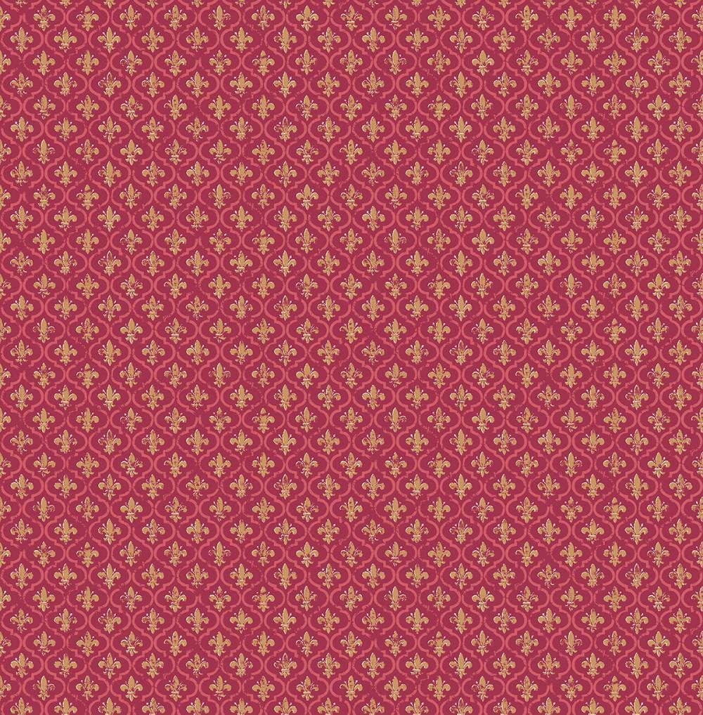 1000x1020 Petite Fleur de lis Wallpaper in Burgundy from the Spring Garden, Phone