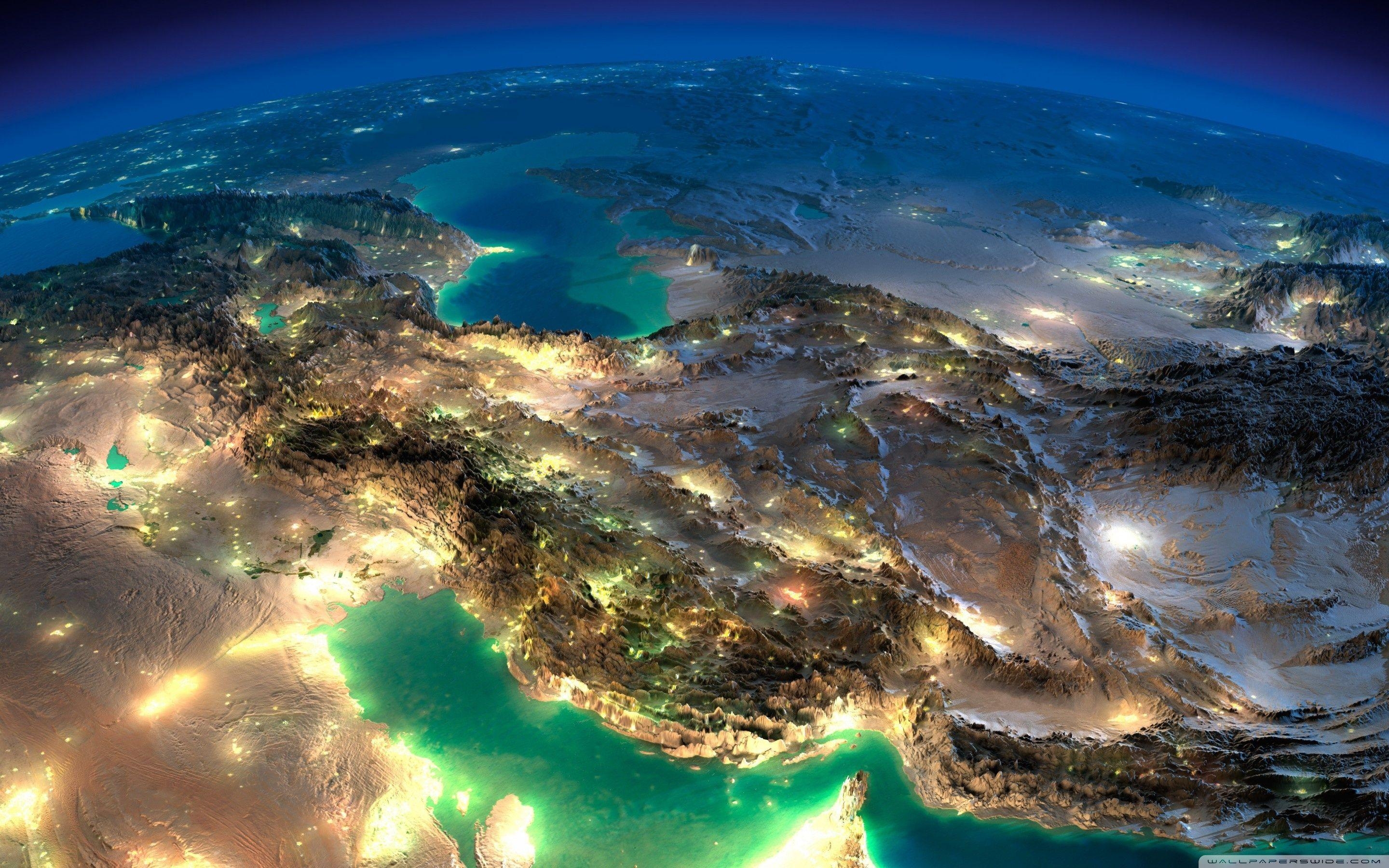 2880x1800 Very Nice Satellite Image Of Iran HD desktop wallpaper, High, Desktop