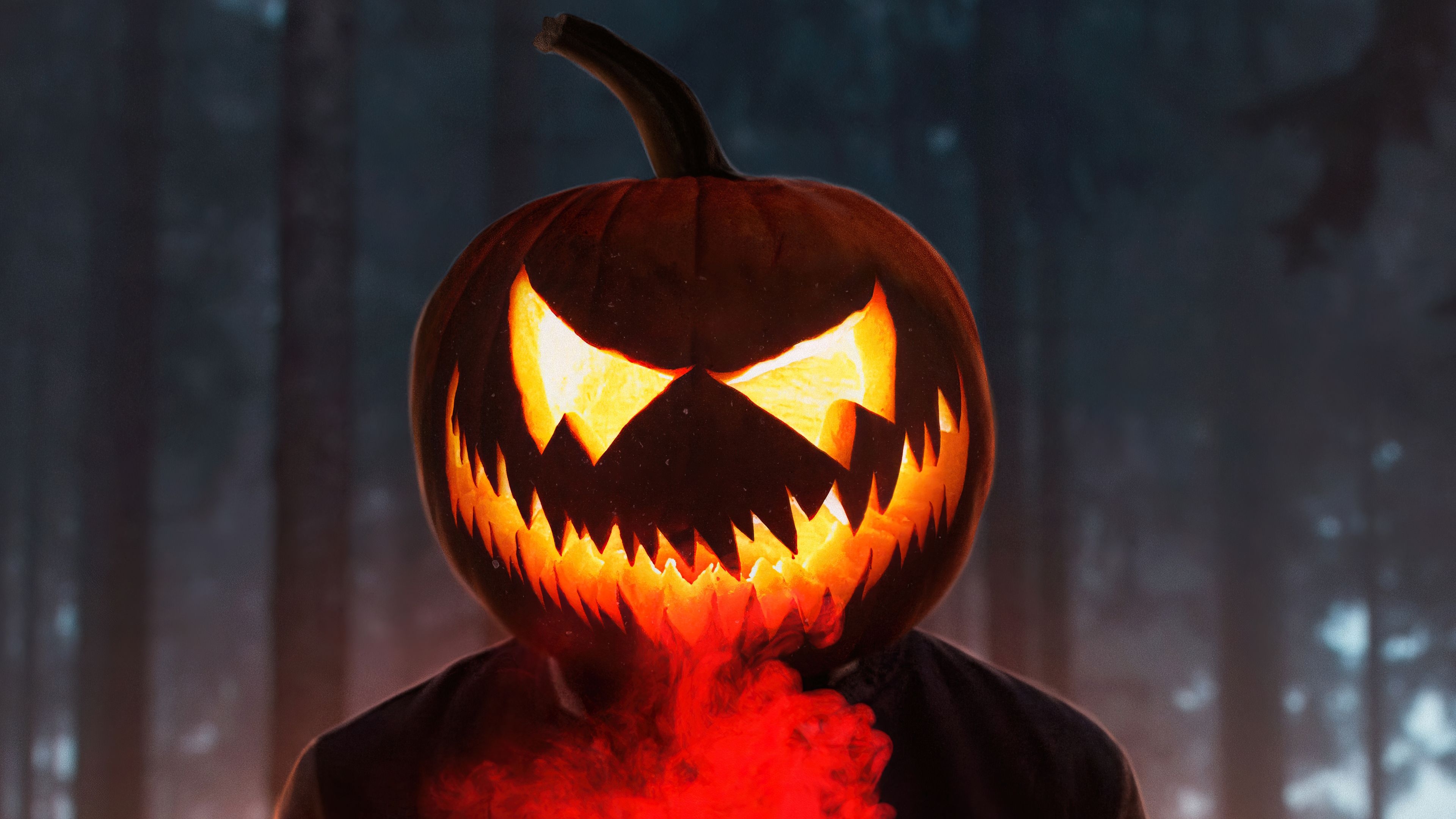 3840x2160 Halloween Glowing Mask Boy 4k Macbook Pro Retina HD 4k Wallpaper, Image, Background, Photo and Picture, Desktop