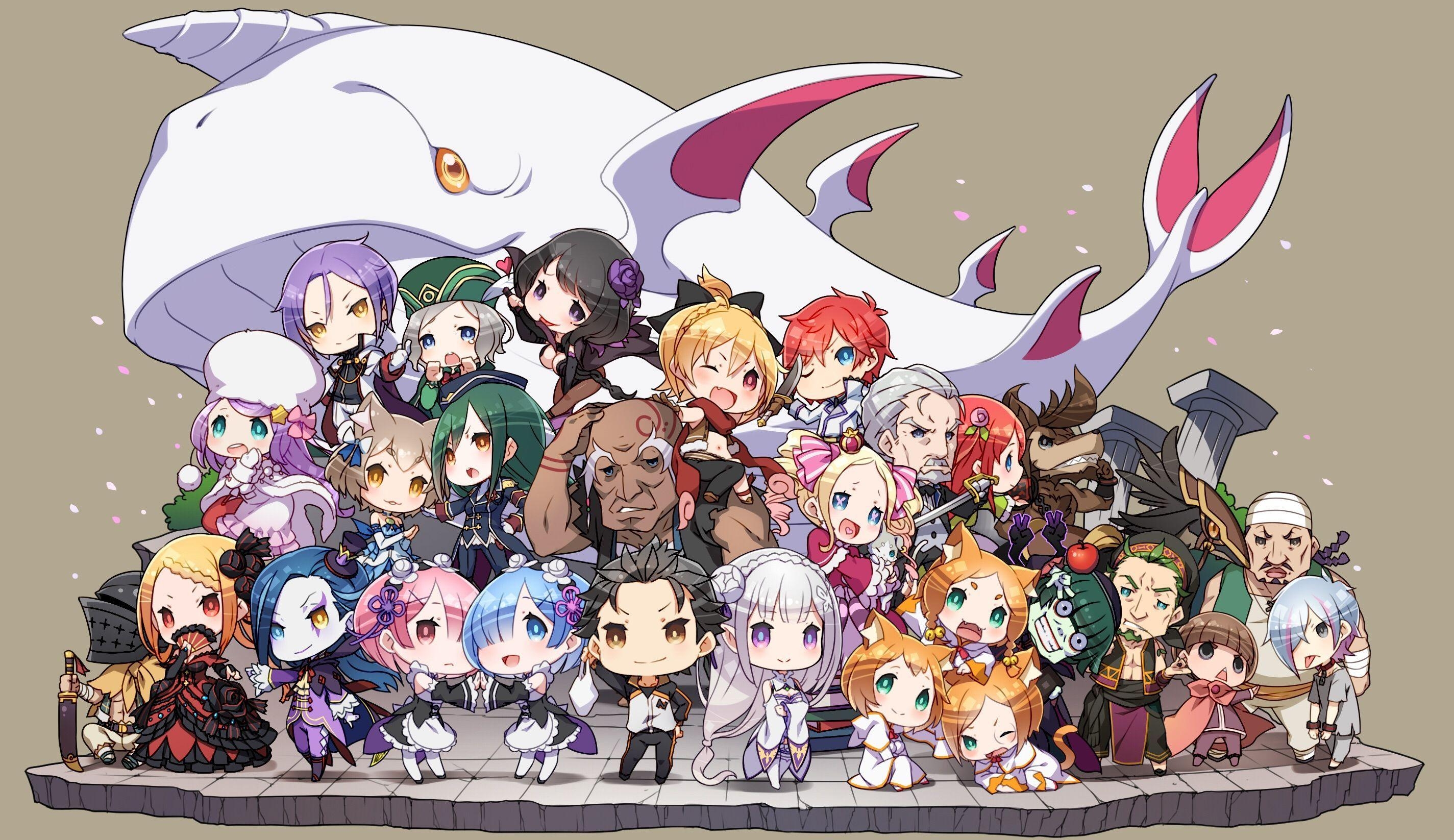 2850x1650 ReZero. Re:Zero. Anime, Chibi and Anime chibi, Desktop