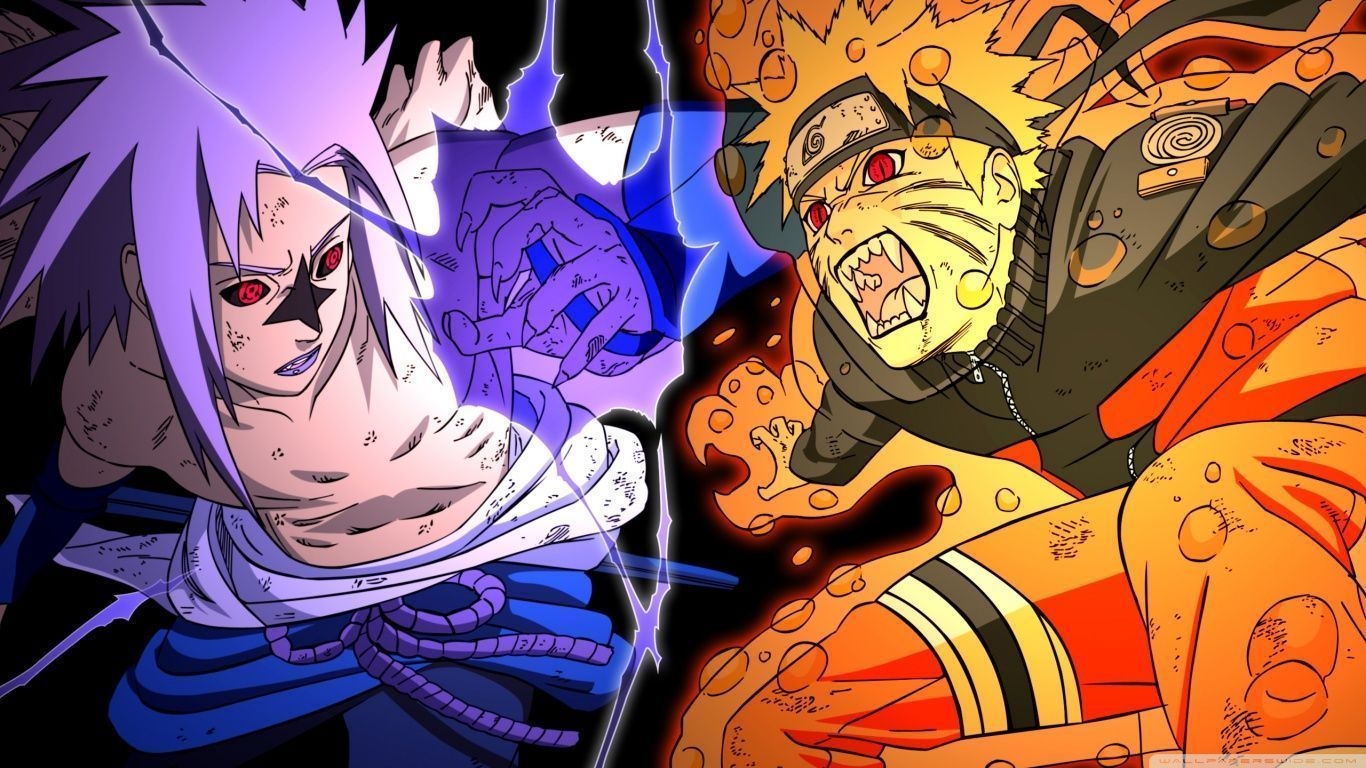 1370x770 Naruto vs Sasuke HD desktop wallpaper, Widescreen, Desktop