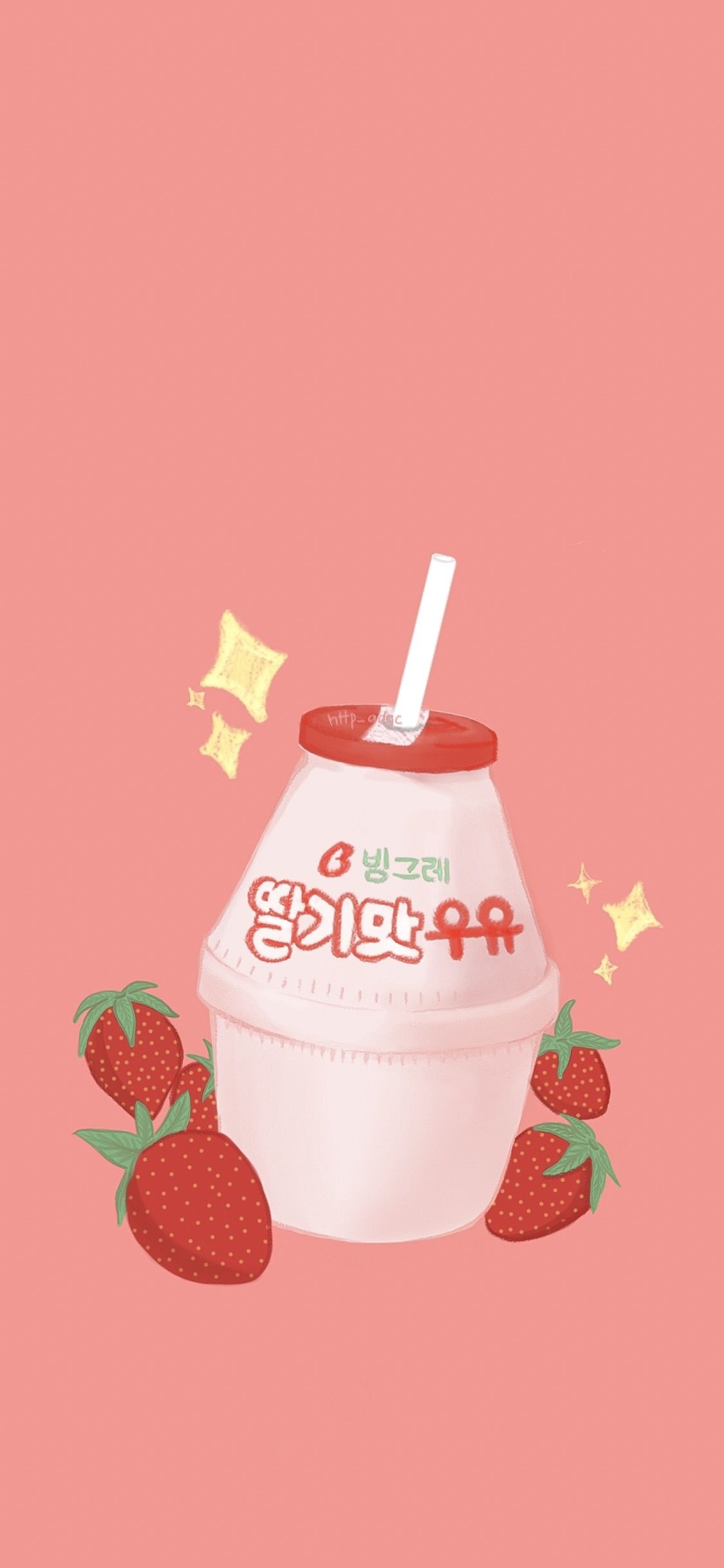 1130x2440 strawberrymilk #wallpaper #iphone #iphonewallpaper #pink #food, Phone