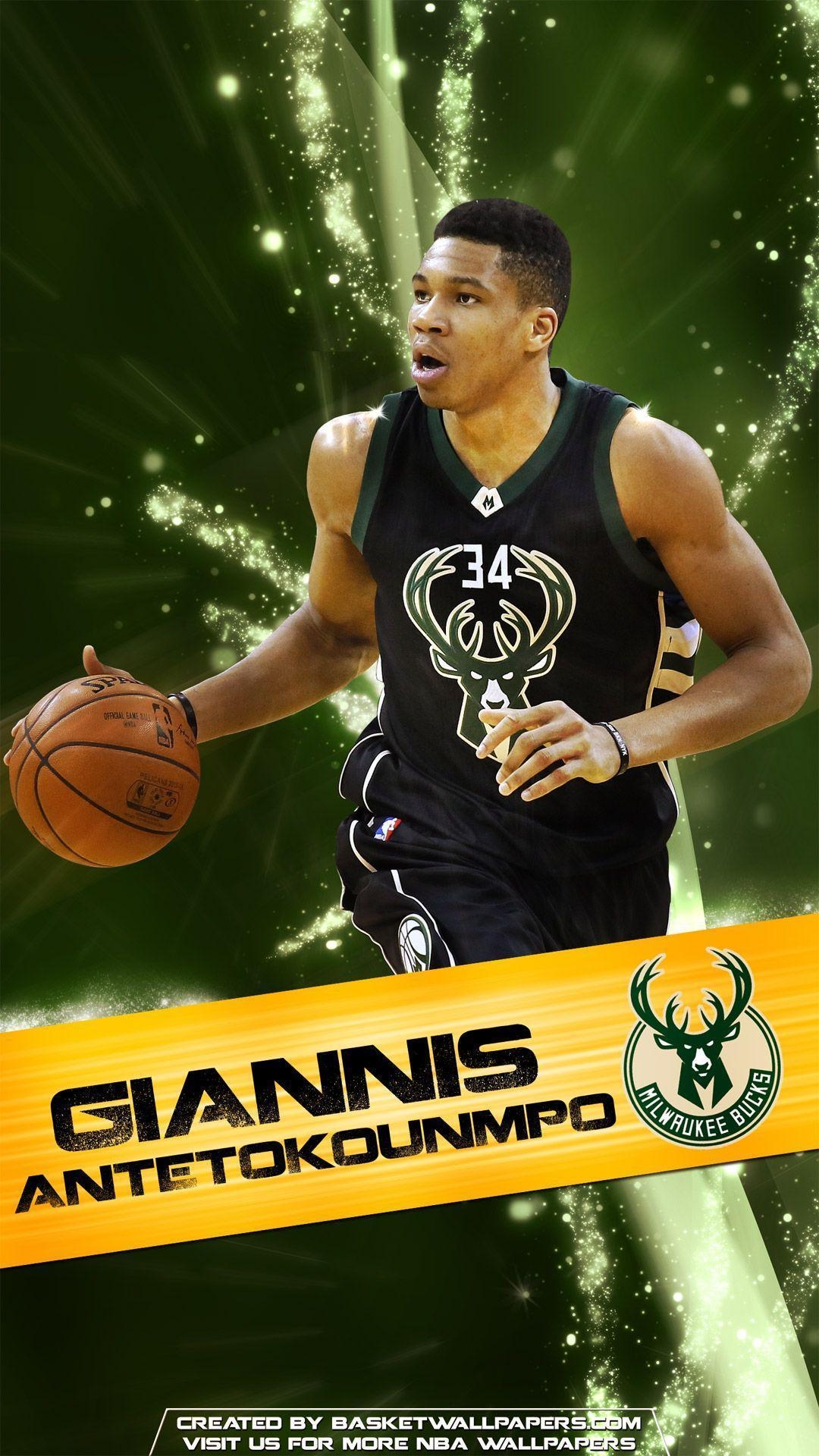 1080x1920 Giannis Antetokounmpo Milwaukee Bucks 2016 Mobile Wallpaper, Phone