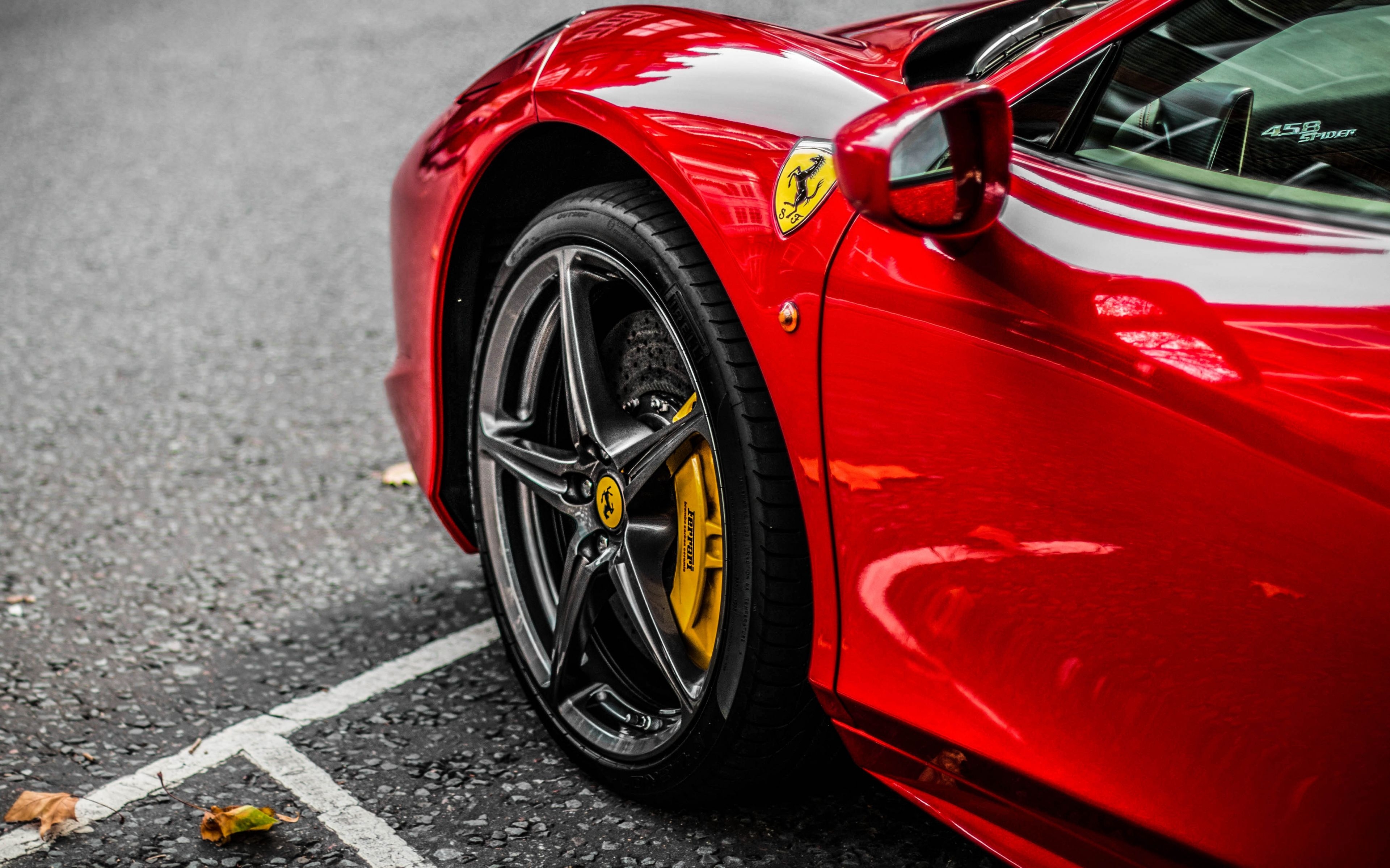 3840x2400 Download  wallpaper red supercar, ferrari, wheel, 4k, ultra HD 16: widescreen,  HD image, background, 850, Desktop