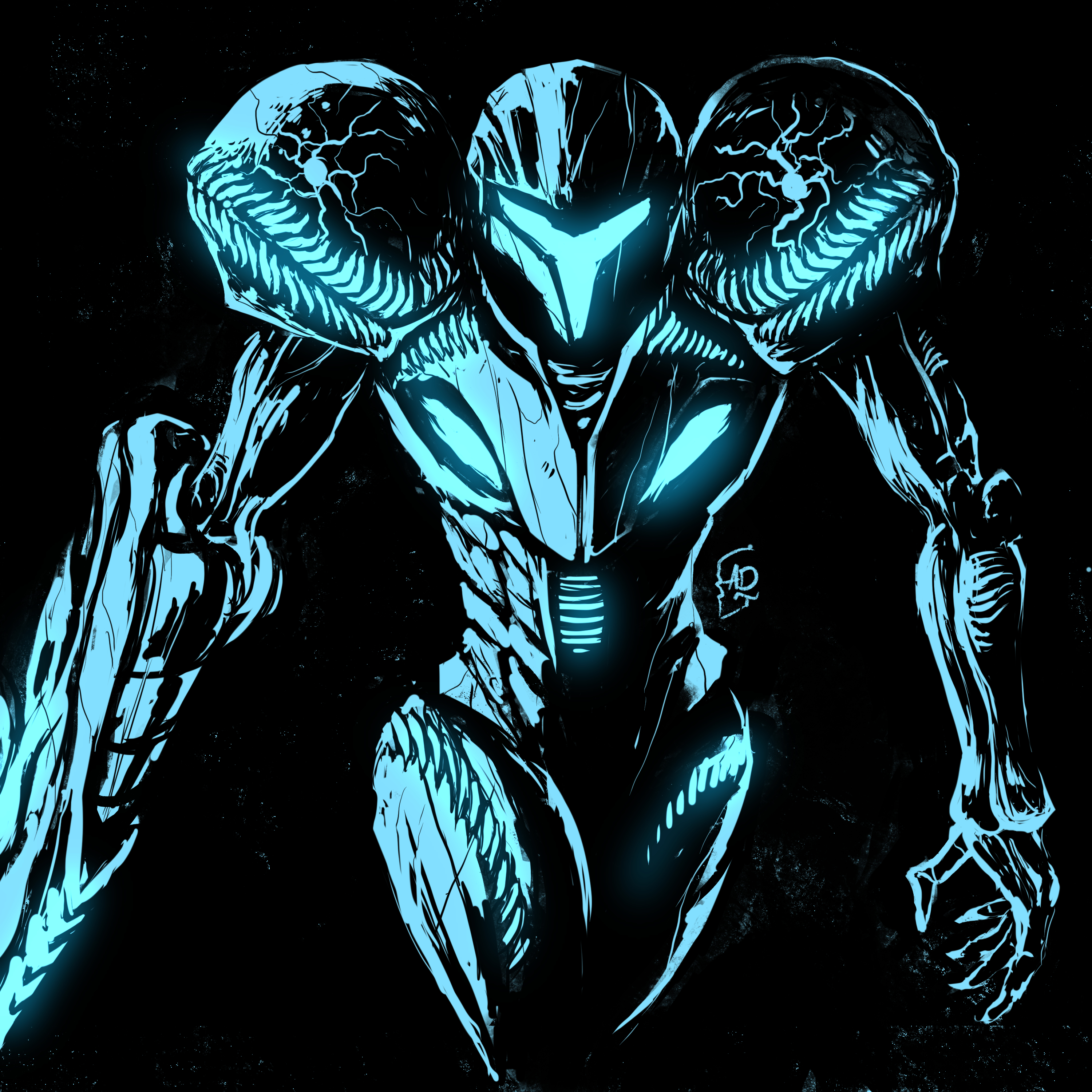 3000x3000 Dark Samus Fan Art, Phone