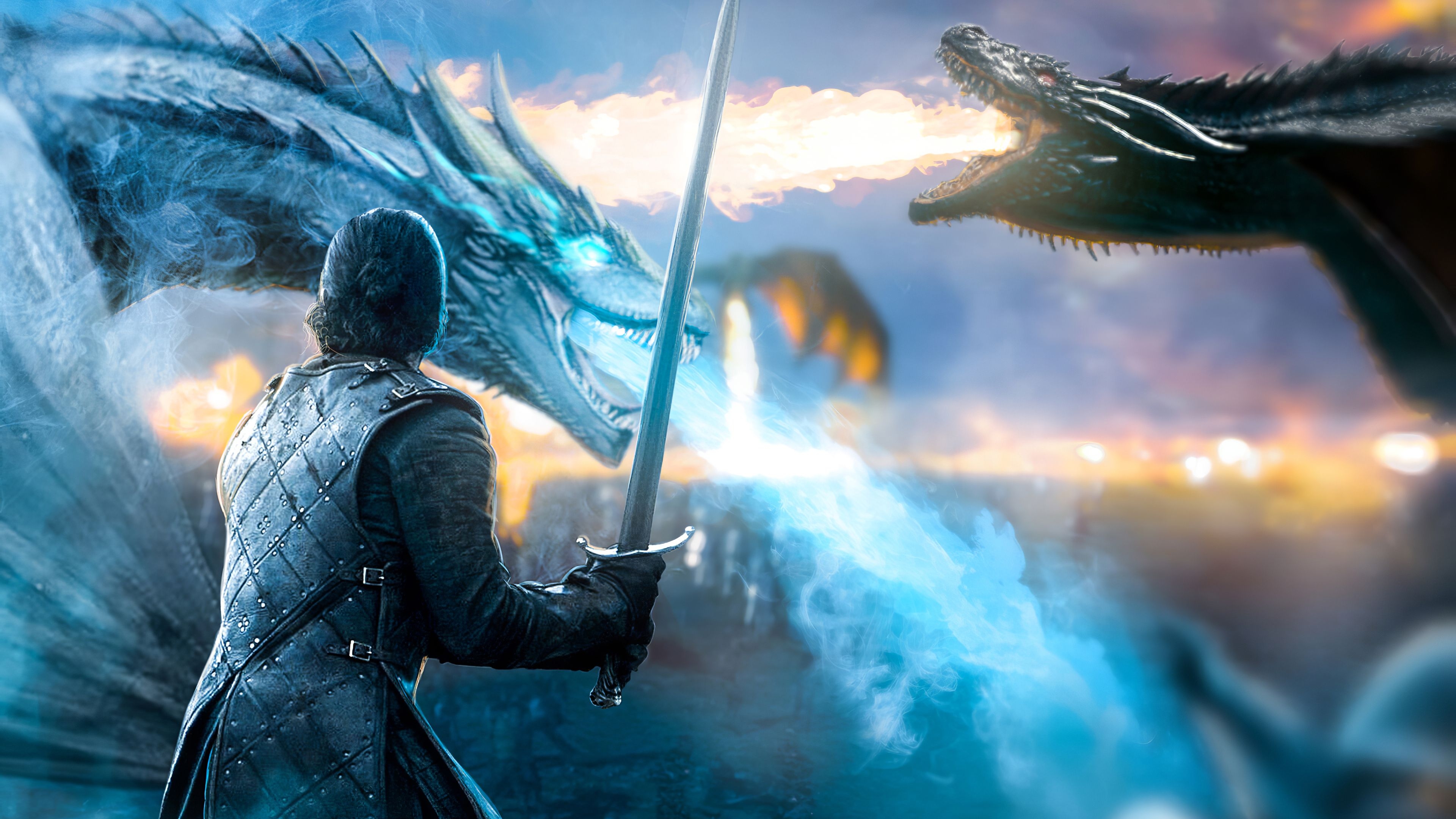 3840x2160 Jon Snow Game Of Thrones Dragon, HD Tv Shows, 4k Wallpaper, Desktop