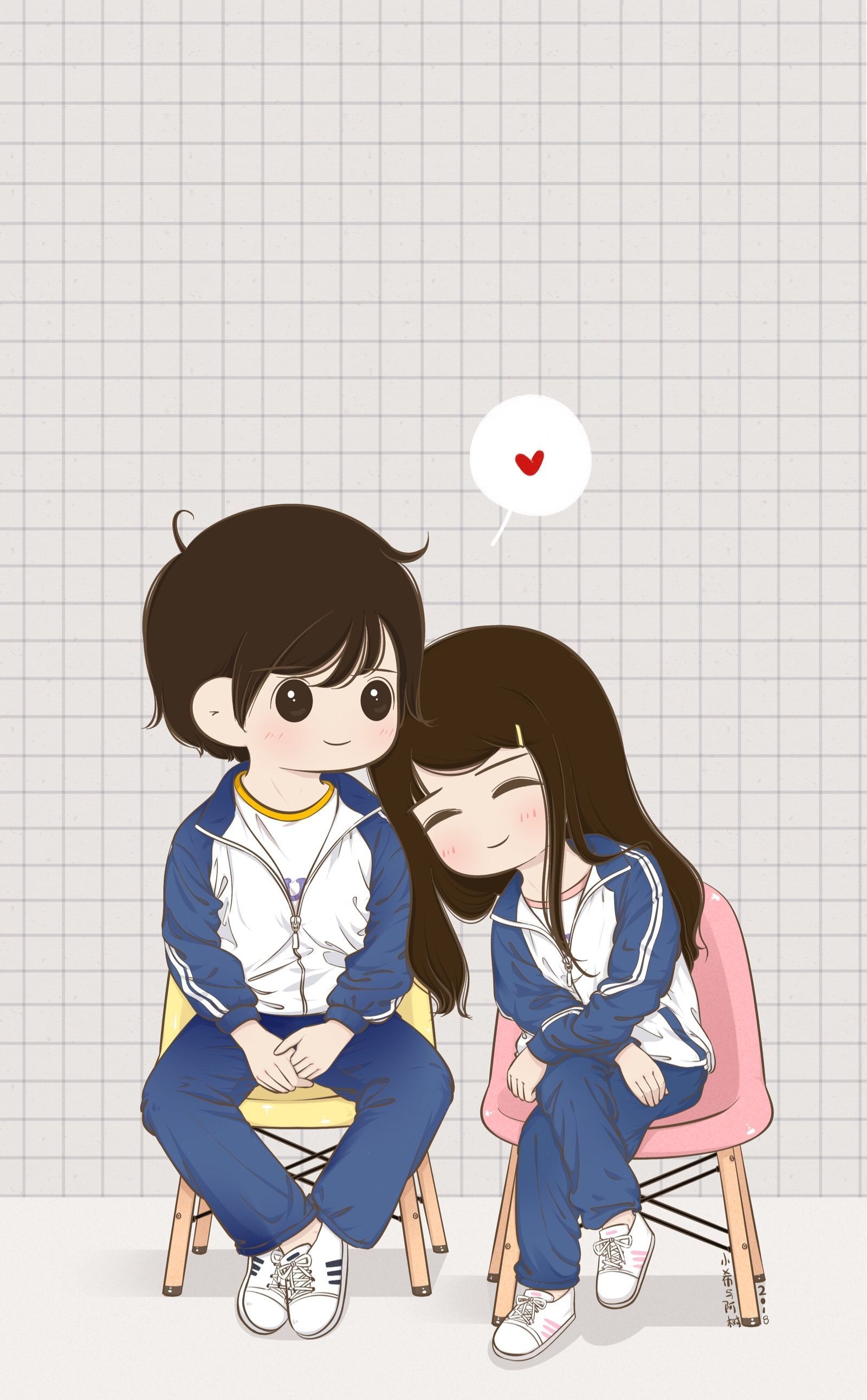 1600x2590 Cute Couples Cartoon Wallpaper Free Cute Couples Cartoon Background, Phone