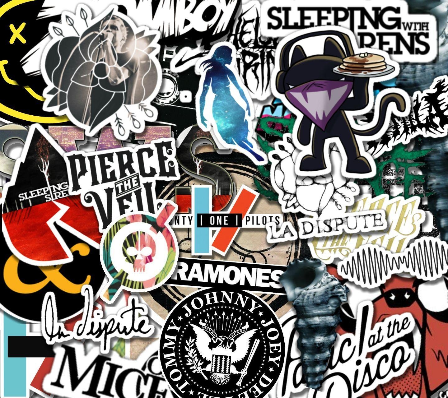 1440x1280 Band Stickerbomb Wallpaper (), Desktop