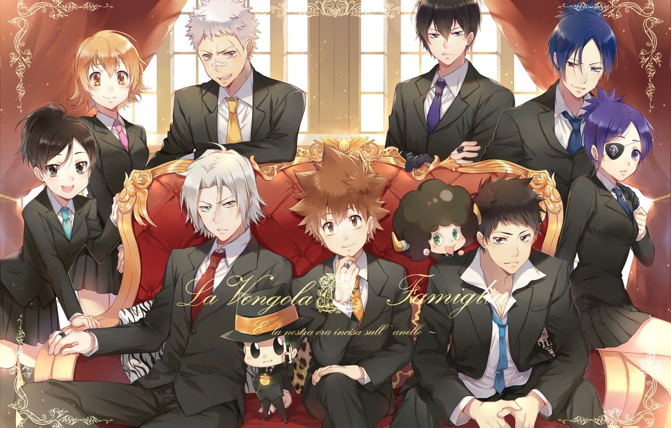 1340x850 Wallpaper anime, guys, mafia, Katekyo Hitman REBORN!, The clams image for desktop, section сёнэн, Desktop