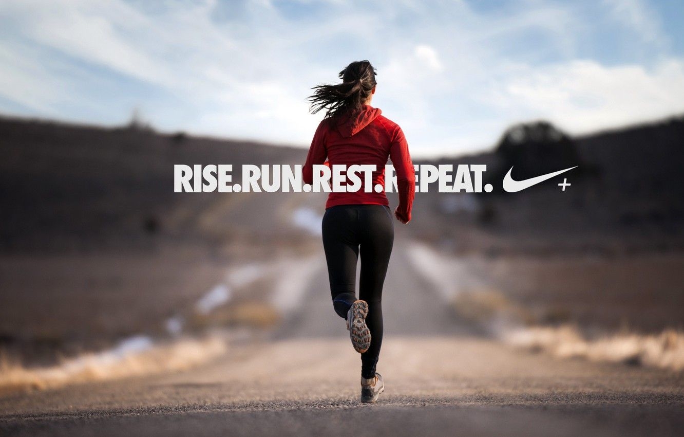 1340x850 Wallpaper nike, run, running, running girl, nike+ image, Desktop