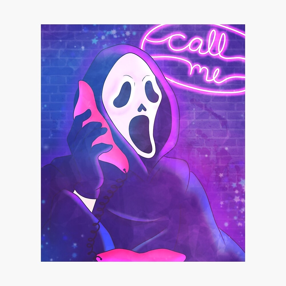 1000x1000 Neon Ghostface Poster, Phone