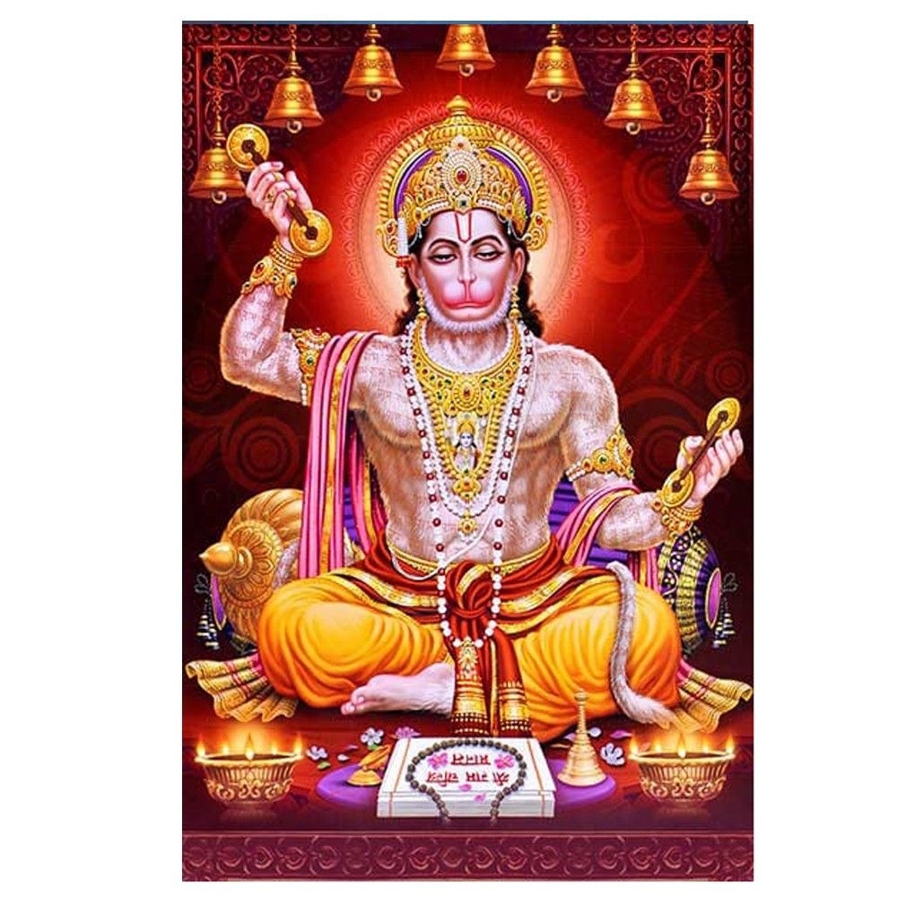 1000x1000 Hanuman in Meditation, Canvas, Vinyl, Art Print, Hindu God, Indian, Phone