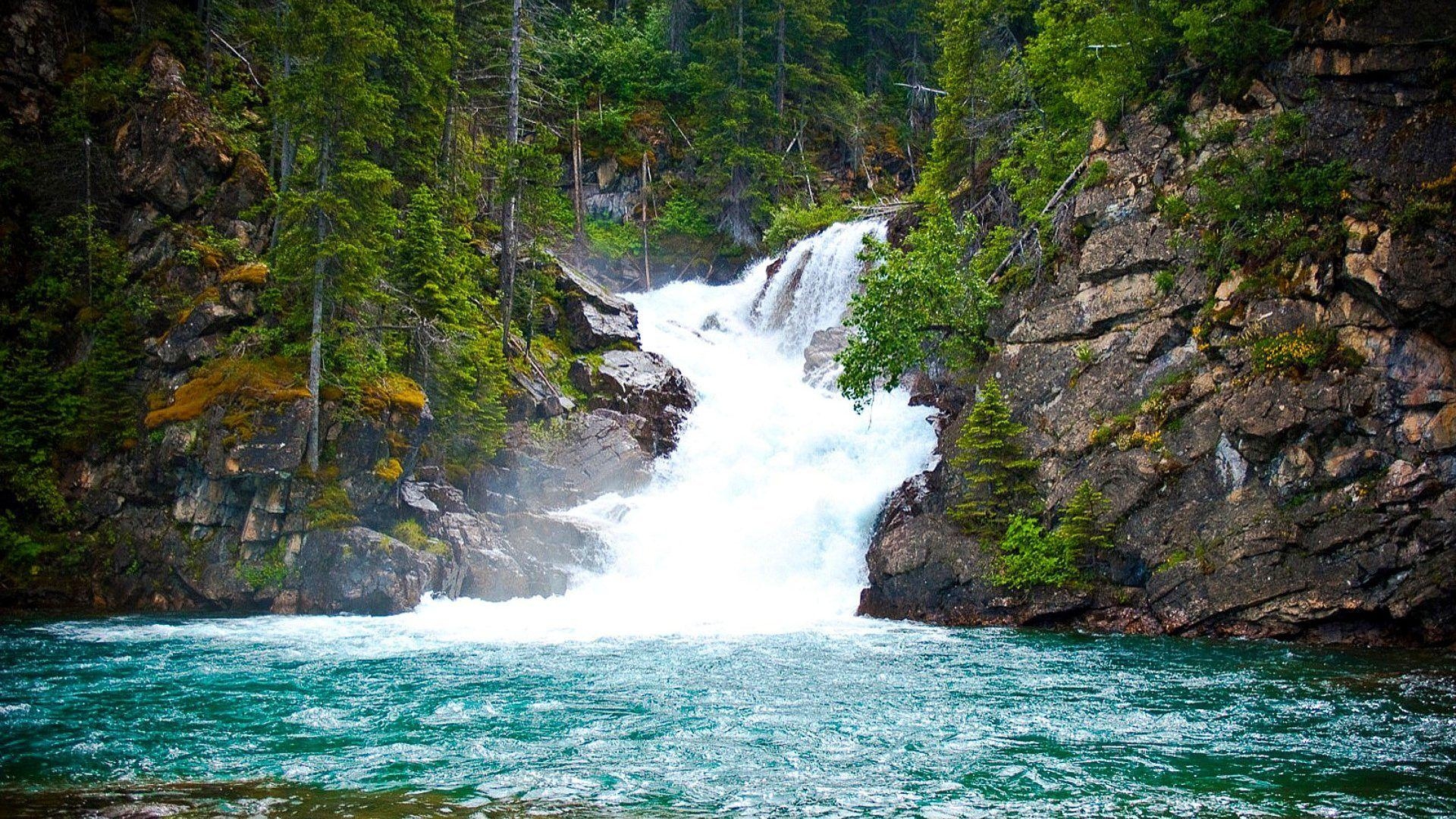 1920x1080 Waterfalls: Montana Waterfall Park Mountains Nat Glacier Wallpaper, Desktop