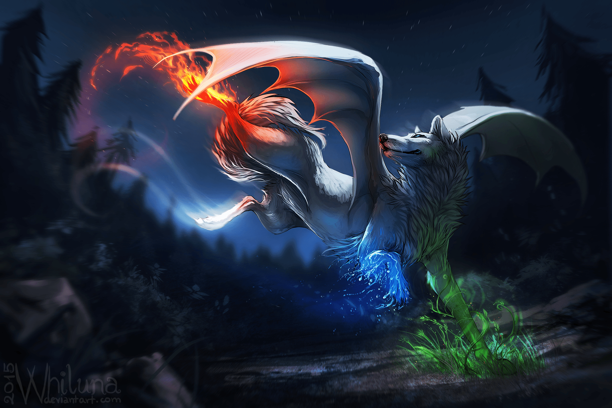 2100x1400 The four elements in a wolf Full HD Wallpaper, Desktop