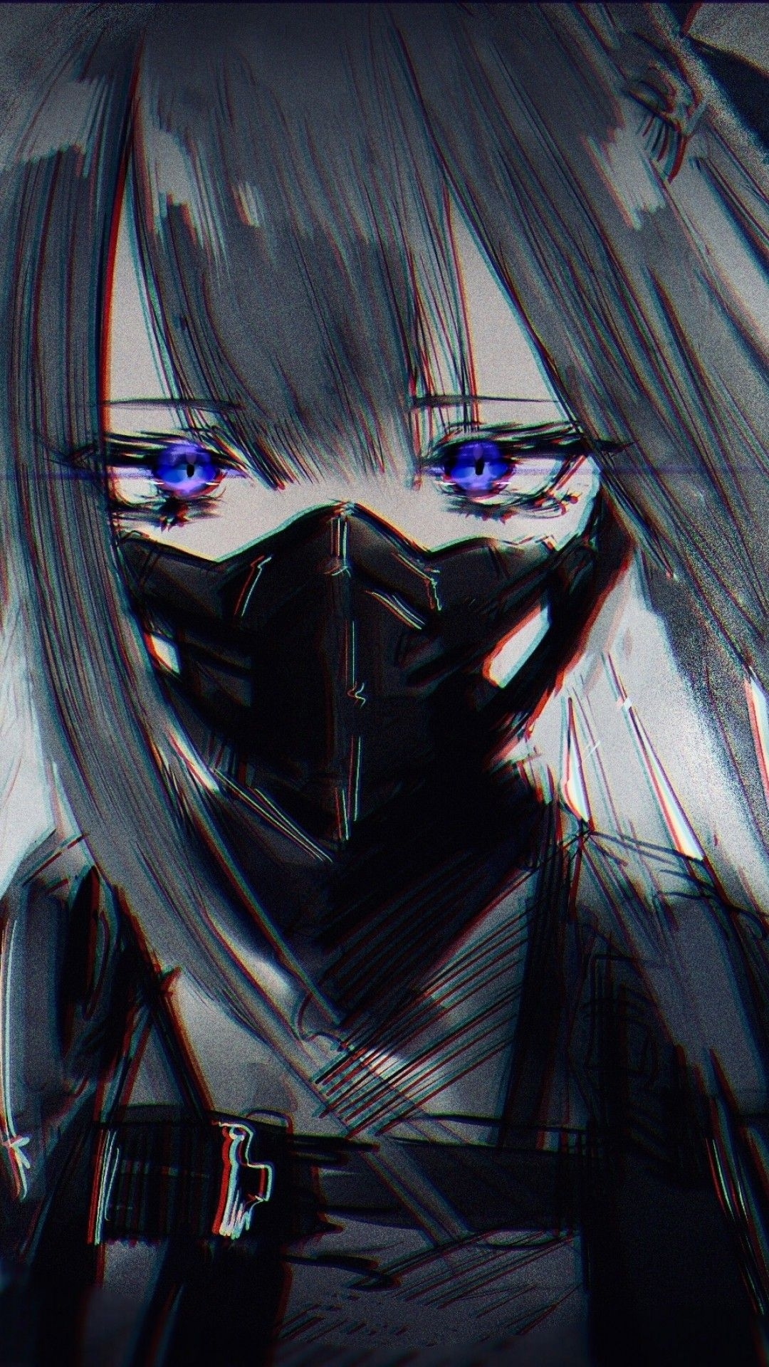 1080x1920 kumpulan materi pelajaran dan contoh soal 7: Anime Face Mask Girl, Phone