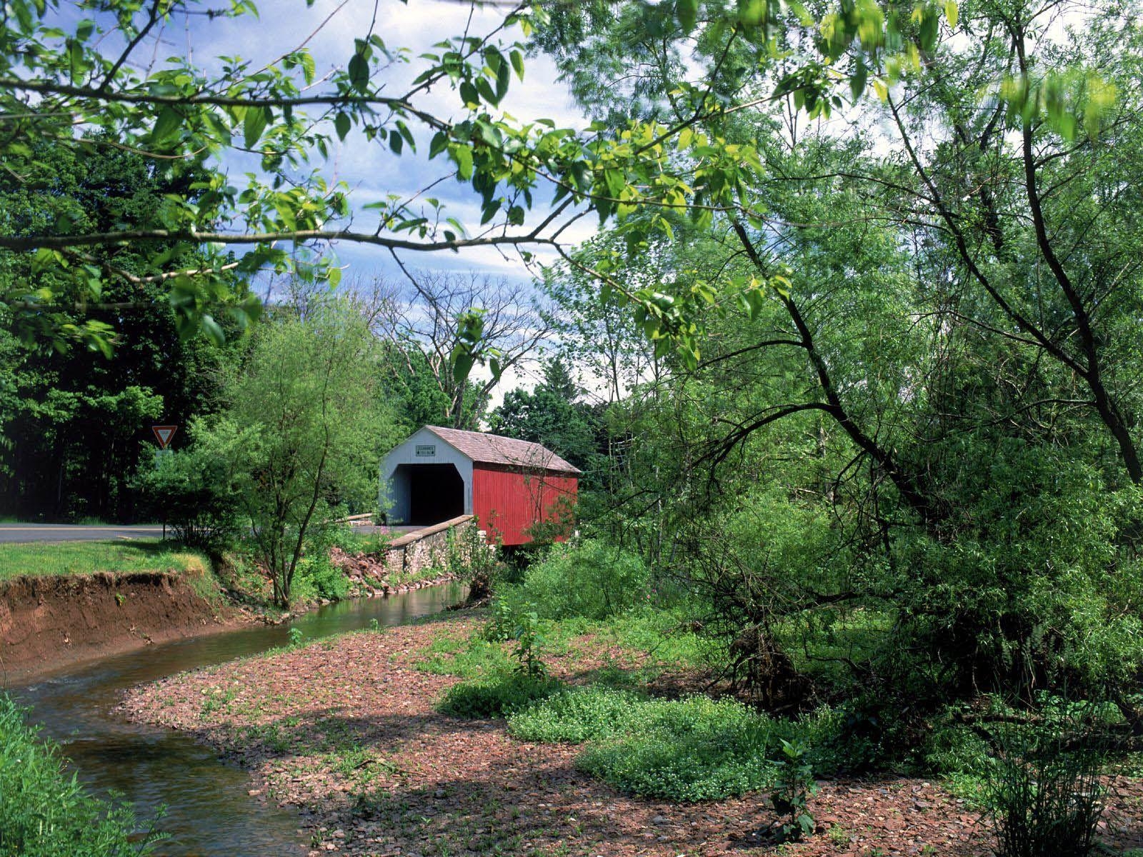 1600x1200 Erwinna Covered Bridge, Pennsylvania, United States, Desktop