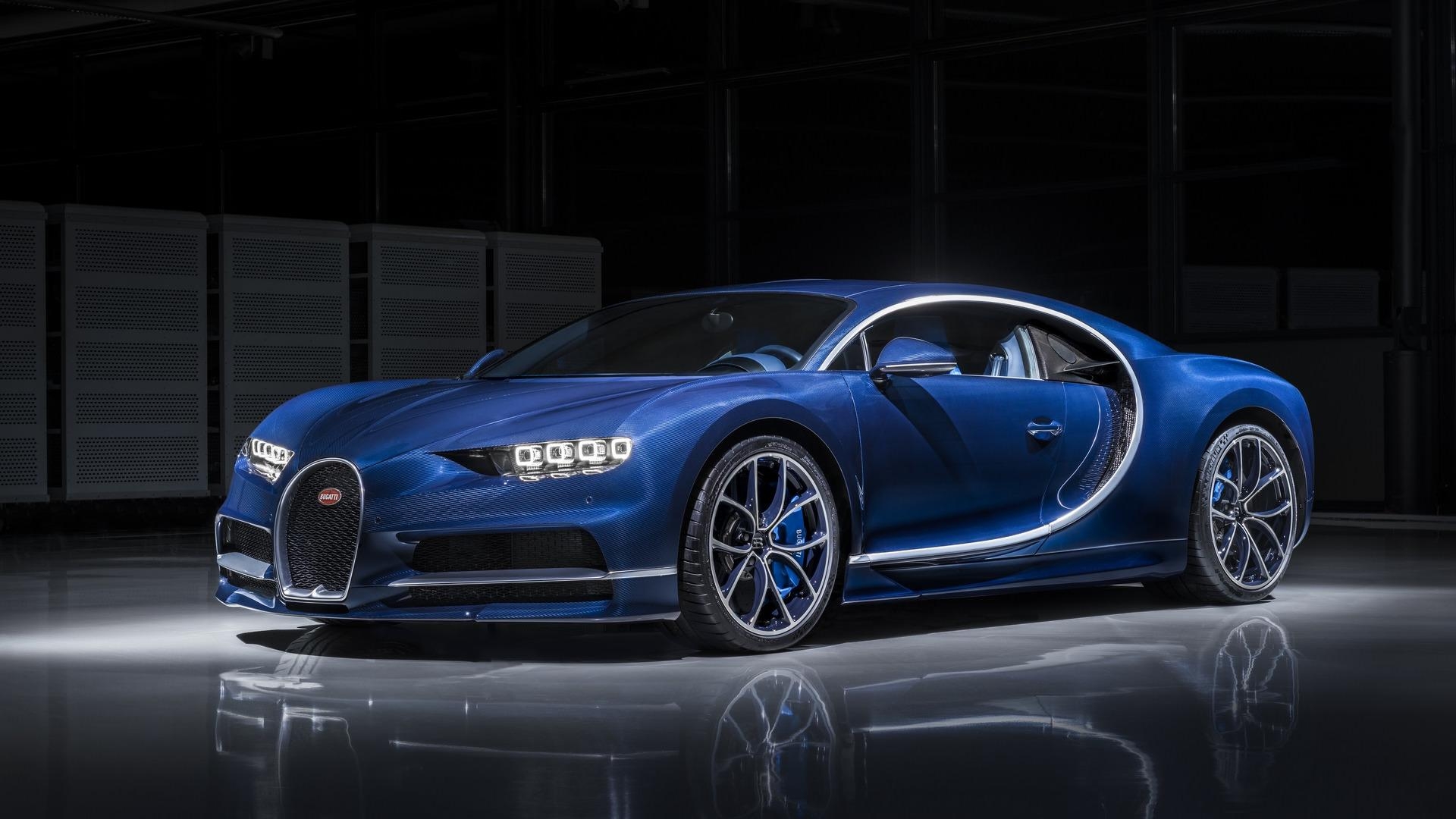 1920x1080 Bugatti Chiron in 'Bleu Royal' exposed carbon fibre will be at, Desktop