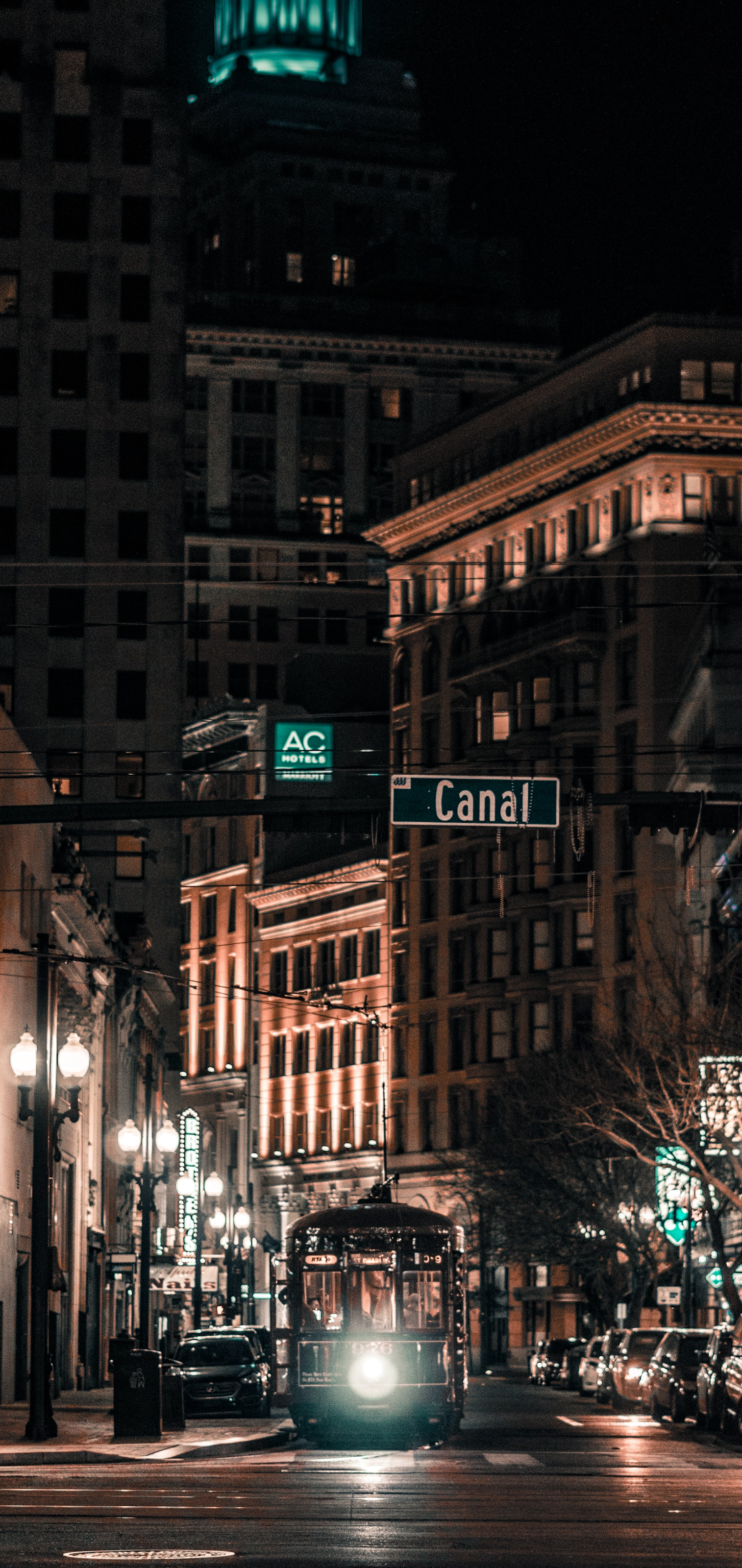 1520x3200 Wallpaper New Orleans, Building, Window, Light, Street Light, Background Free Image, Phone