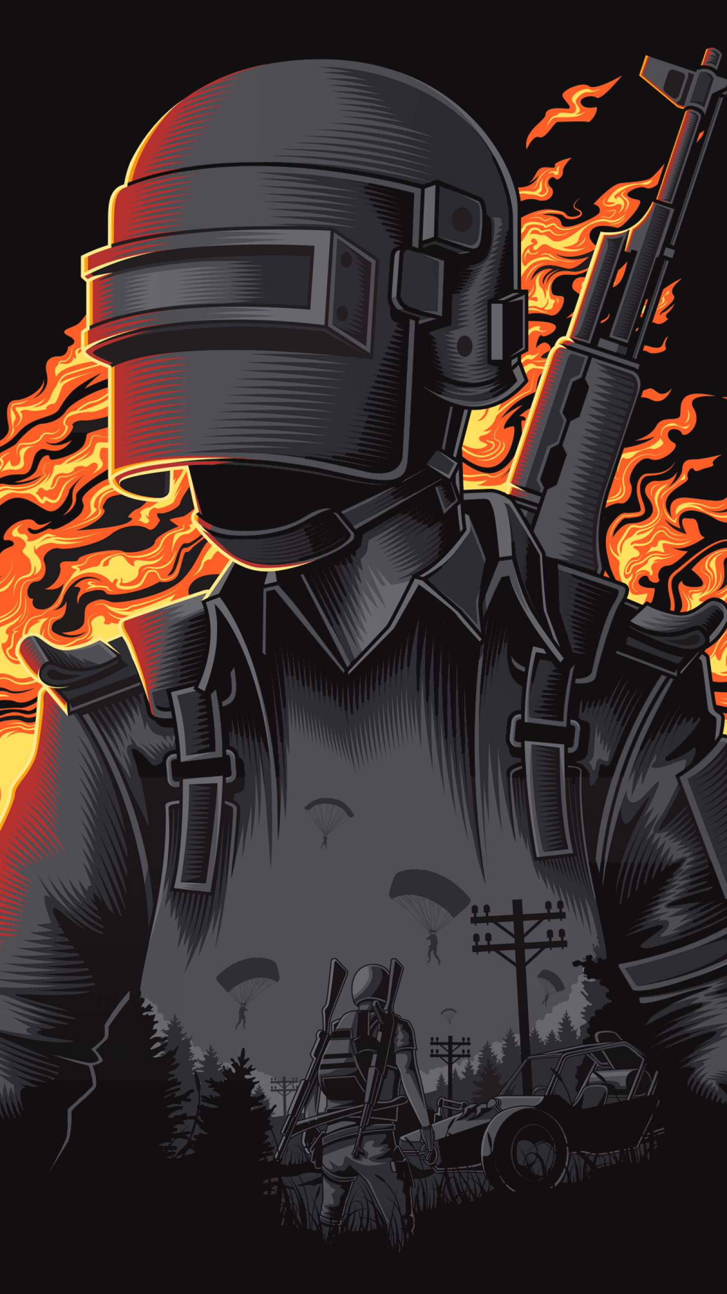 1440x2560 Wallpaper PUBG, Illustration, PlayerUnknown's Battlegrounds, Phone